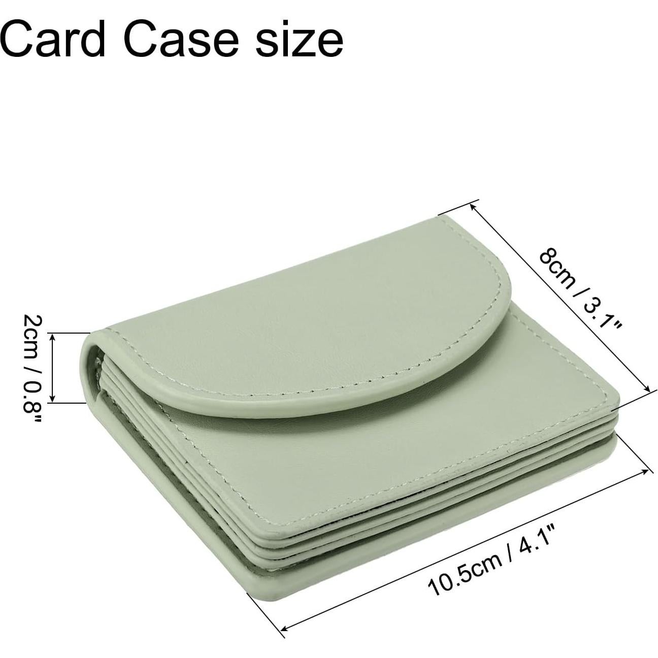 Funda de Tarjetas de Negocios uxcell Verde de Cuero PU Compacta