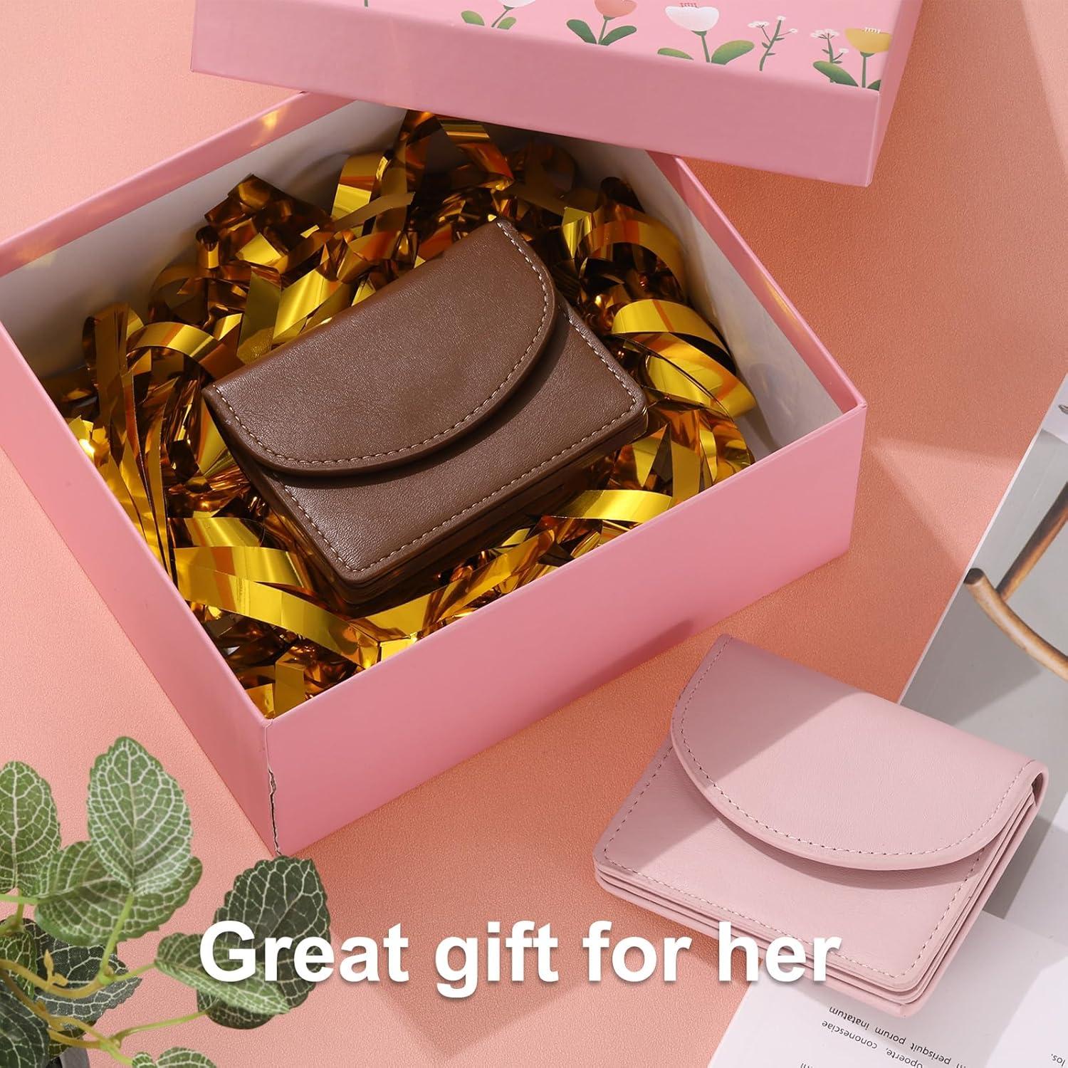 Funda de Tarjetas de Negocios uxcell Verde de Cuero PU Compacta