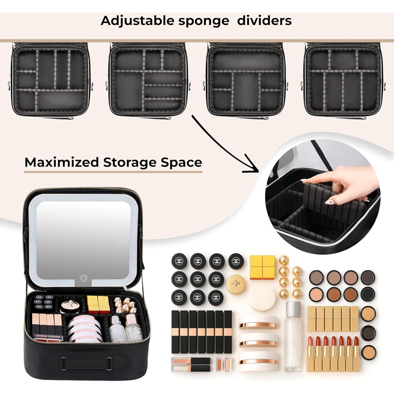 Estuche de Maquillaje LED BeautyOnBoard - 3 Brillos Ajustables