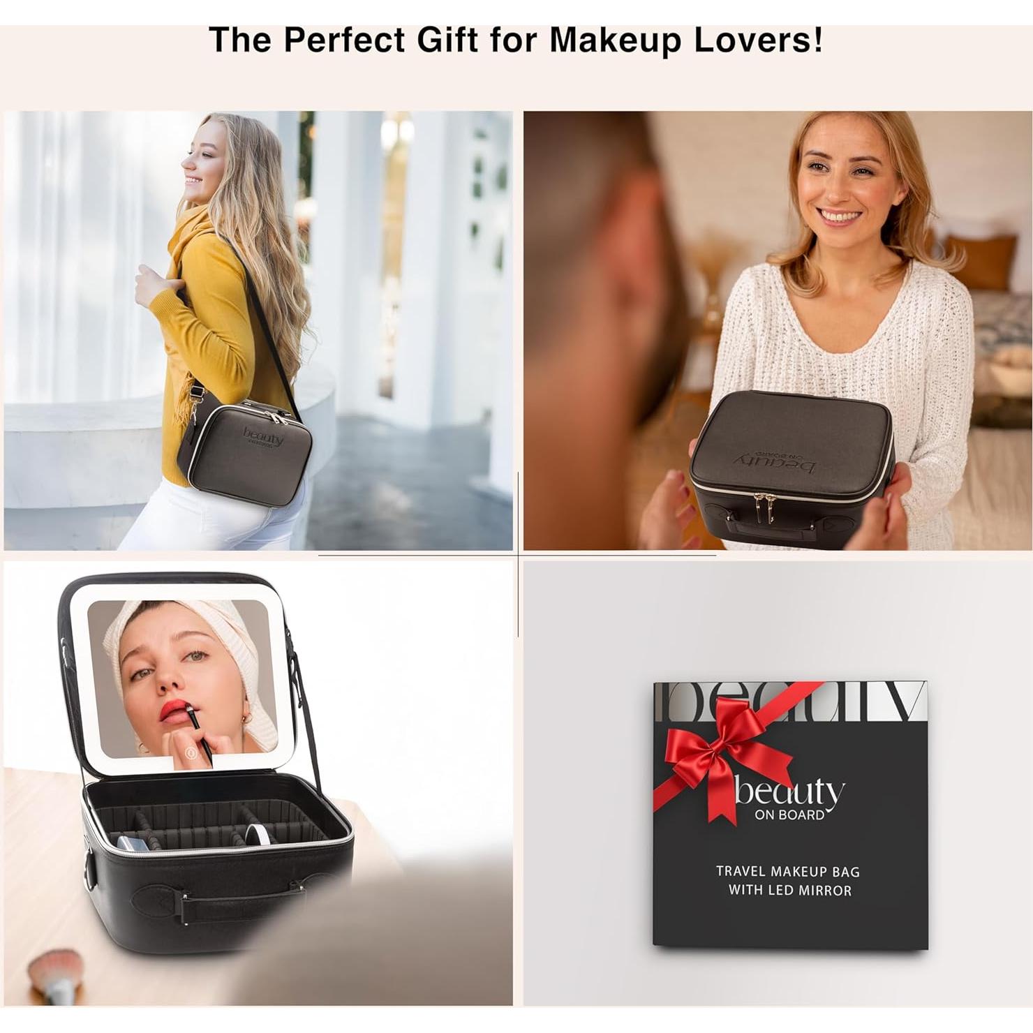 Estuche de Maquillaje LED BeautyOnBoard - 3 Brillos Ajustables