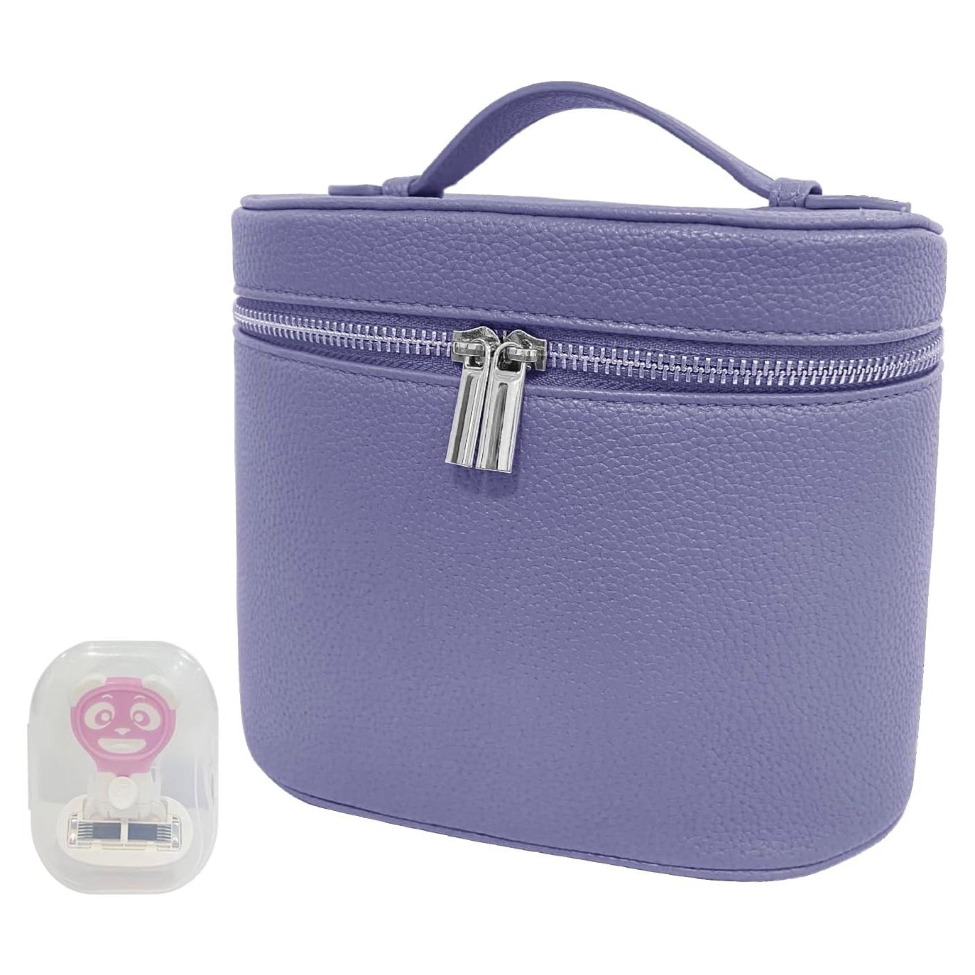 Bolsa de Maquillaje Knowenat Púrpura con Afeitadora de Viaje