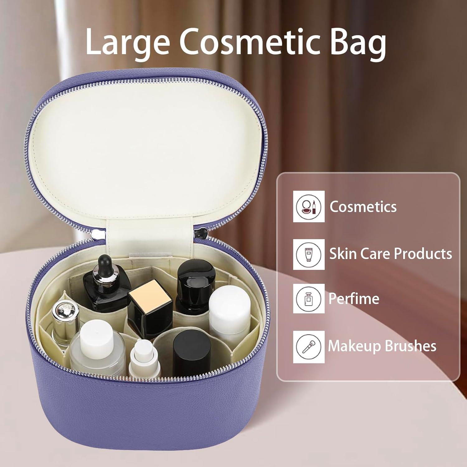 Bolsa de Maquillaje Knowenat Púrpura con Afeitadora de Viaje