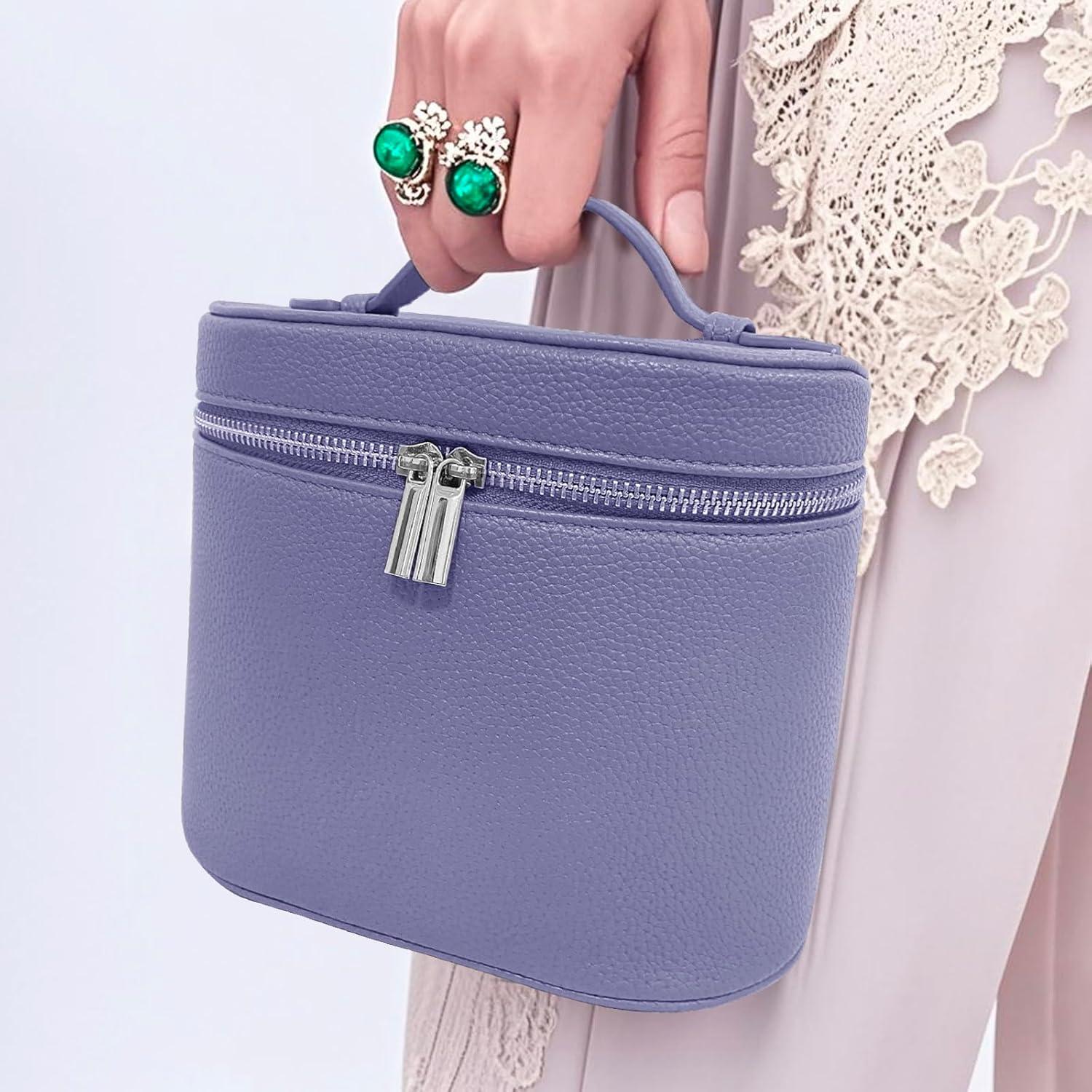 Bolsa de Maquillaje Knowenat Púrpura con Afeitadora de Viaje