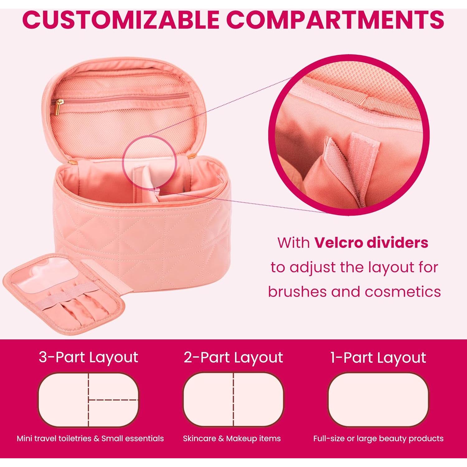 Bolsa de Maquillaje Rosa Nestoro con Estuche de Joyería Acolchado