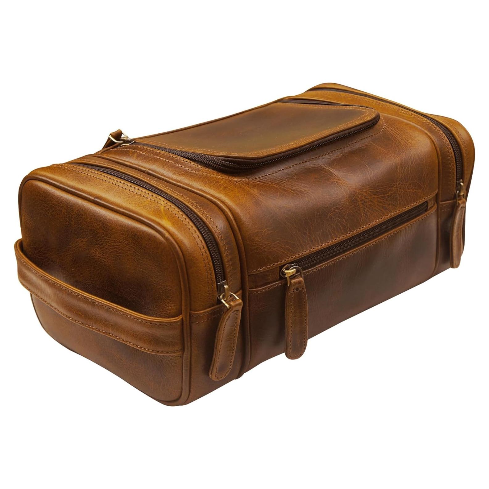 Bolsa de Aseo Extra Grande Elizo de Cuero Impermeable