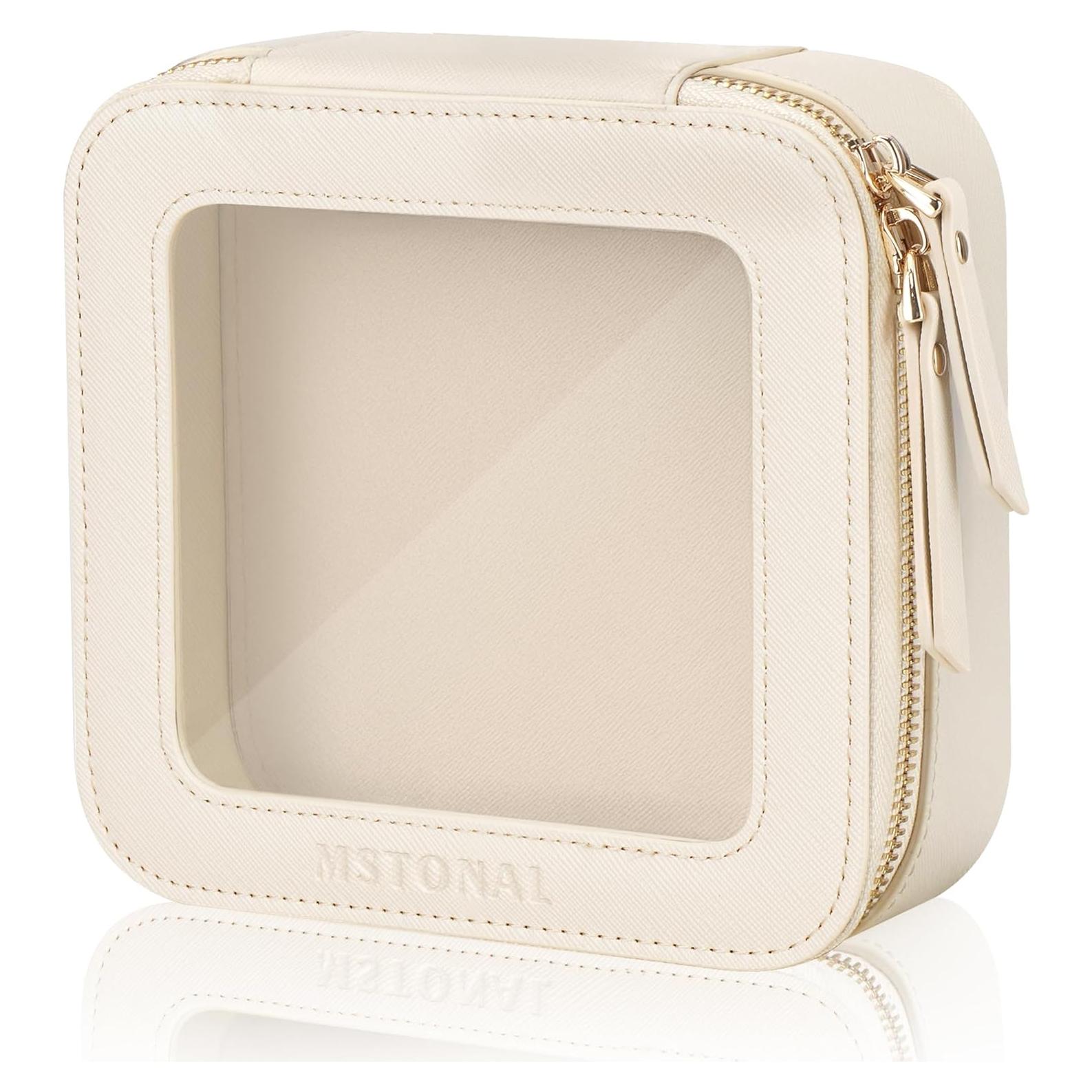 Bolsa de Maquillaje Transparente MSTONAL Mini Beige Impermeable