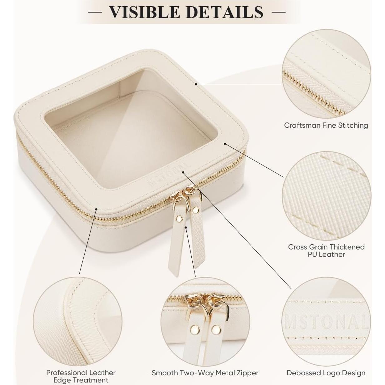 Bolsa de Maquillaje Transparente MSTONAL Mini Beige Impermeable