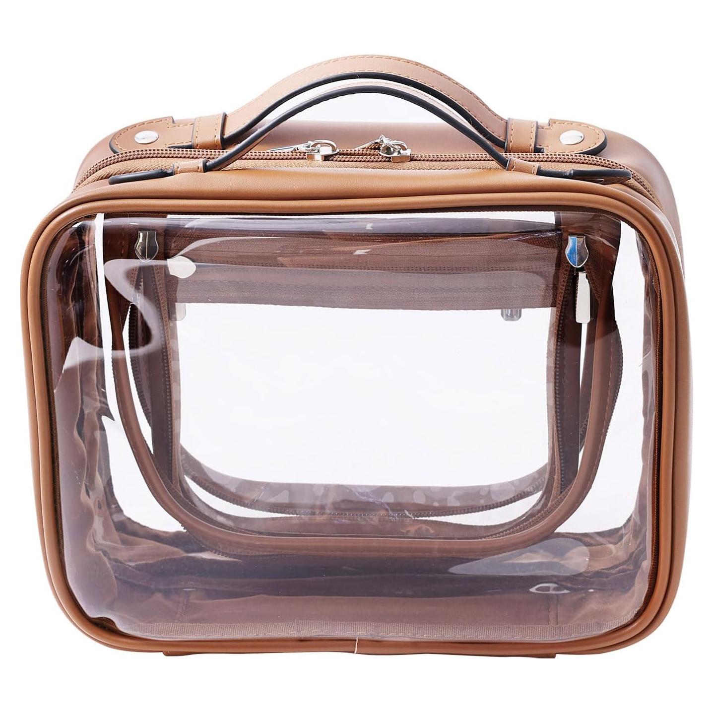 Estuche de Aseo de Viaje SANHECUN Mediano Marrón 25.4x11.4x19.1 cm