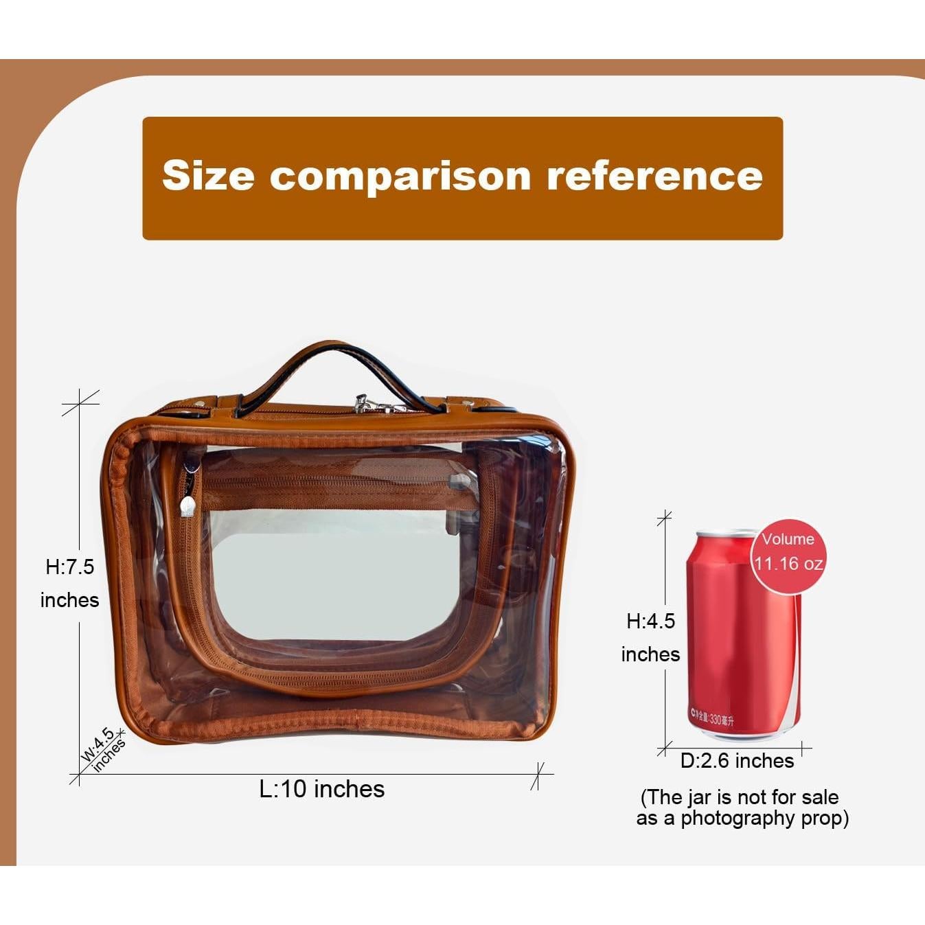 Estuche de Aseo de Viaje SANHECUN Mediano Marrón 25.4x11.4x19.1 cm