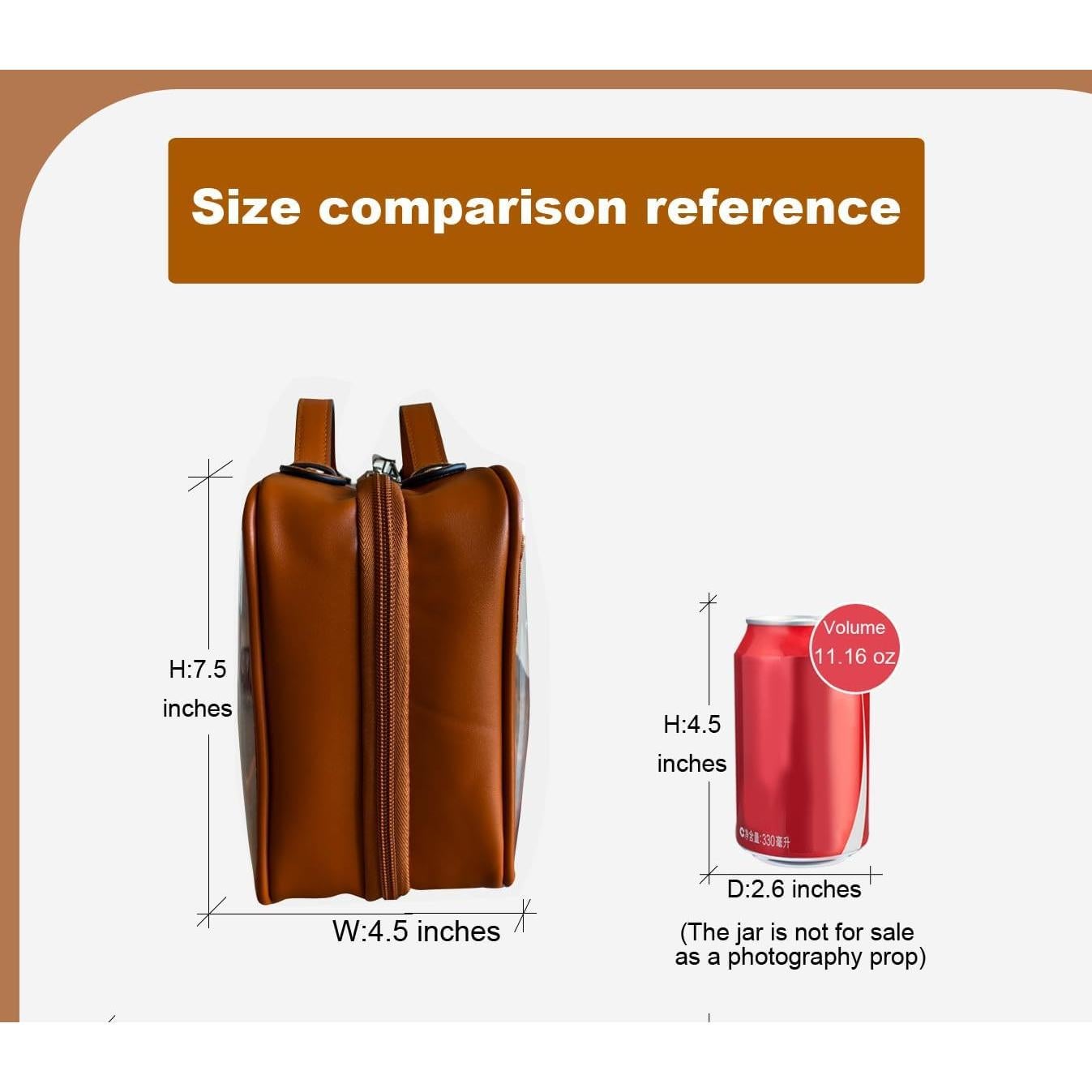 Estuche de Aseo de Viaje SANHECUN Mediano Marrón 25.4x11.4x19.1 cm