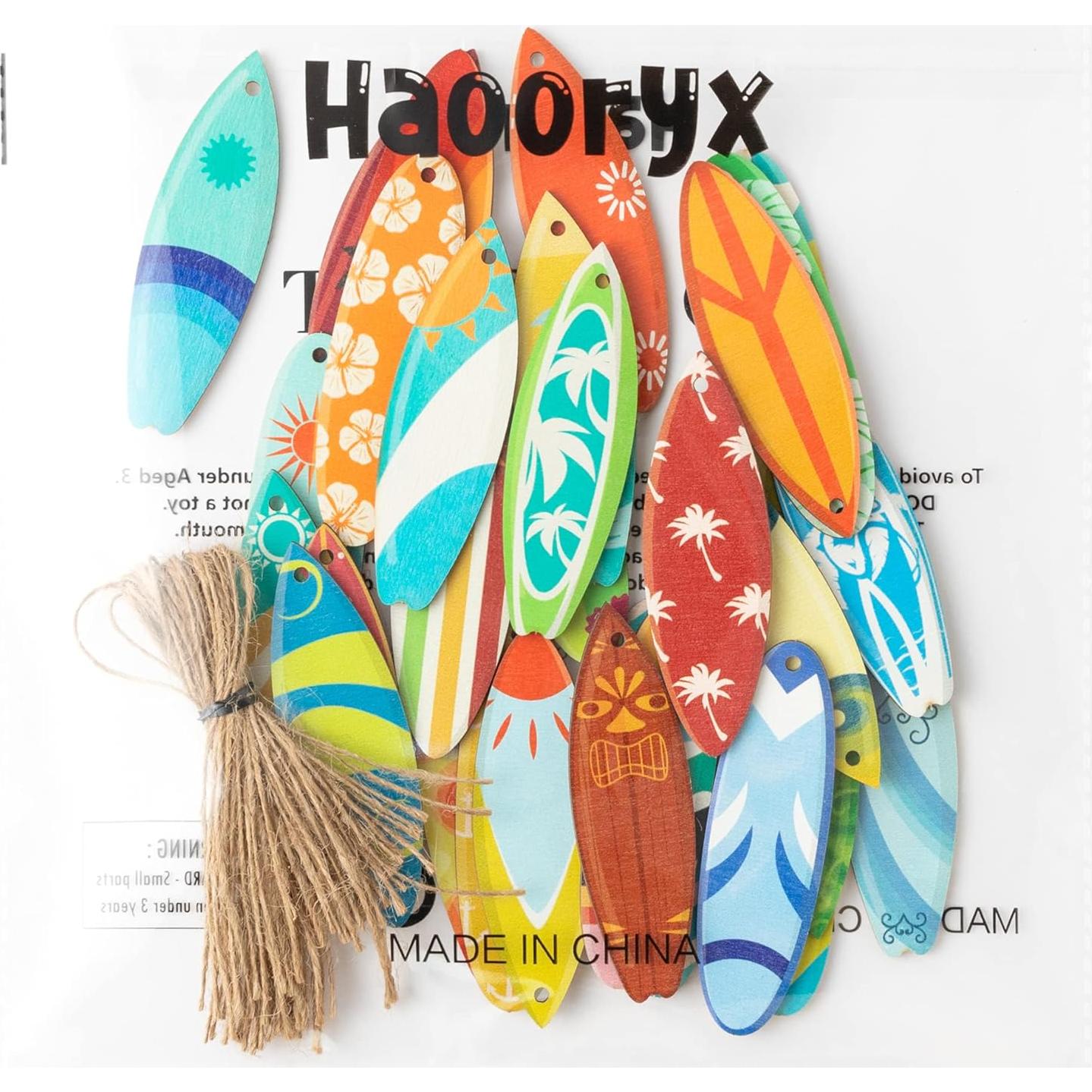 Adornos de Madera Colgantes Haooryx - 31 Piezas de Surf
