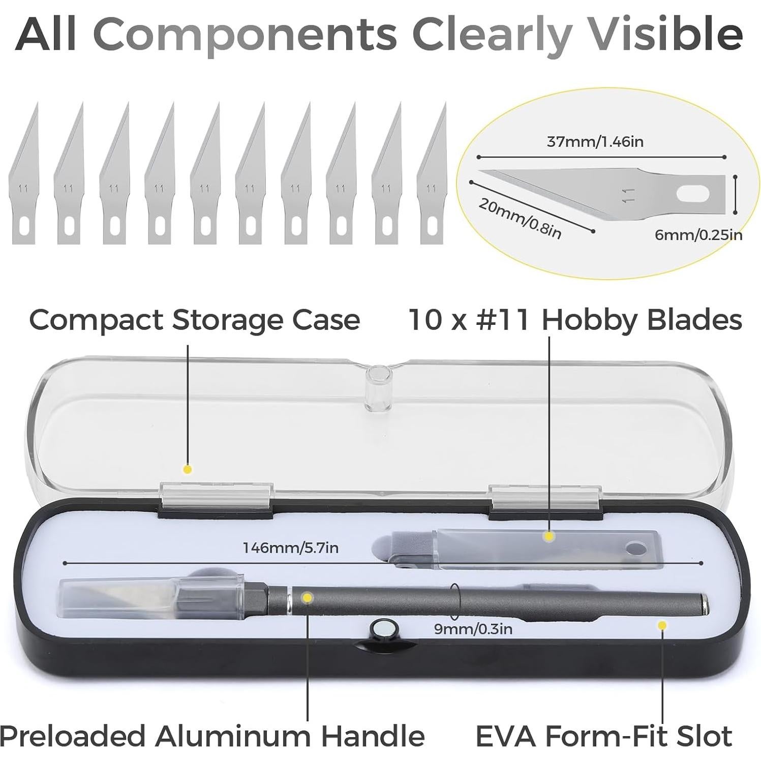 Juego de Cuchillos de Precisión Ahviesli, 12 Piezas con Estuche
