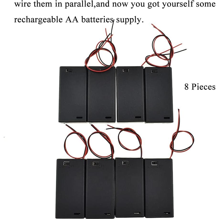 Soporte de Batería AA HAHIYO 3V con Interruptor 8 Piezas