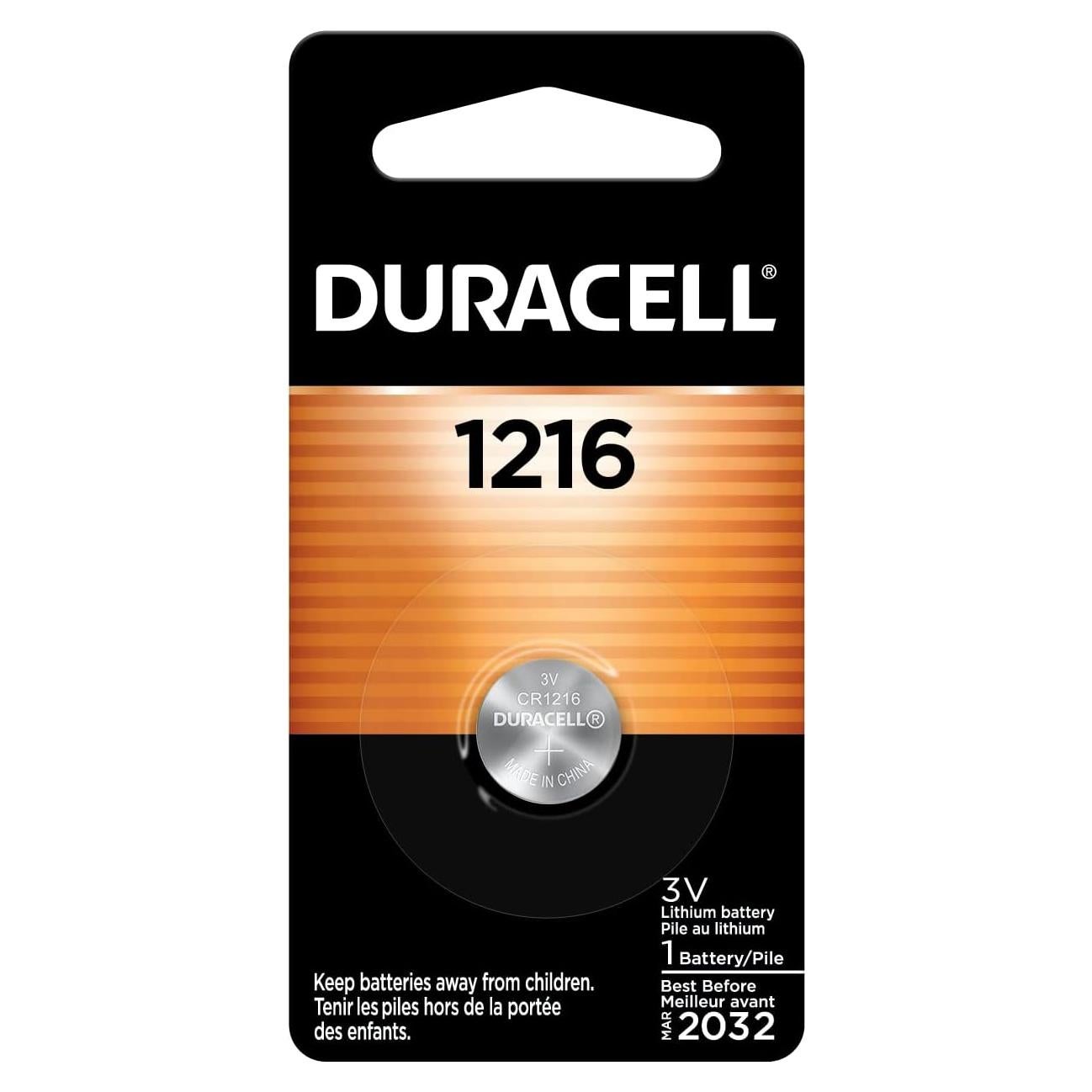 Batería de Litio Duracell CR1216 3V para Llave y Control Remoto