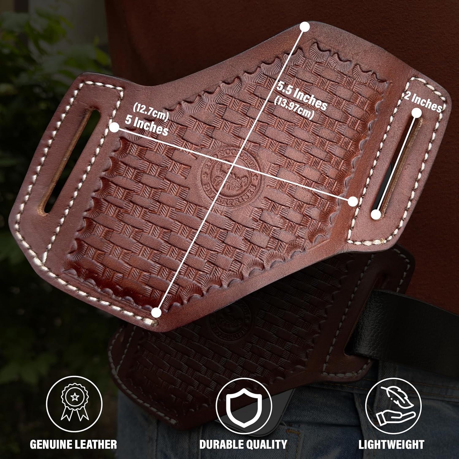 Funda de Teléfono de Cuero Genuino Red Scorpion - Universal