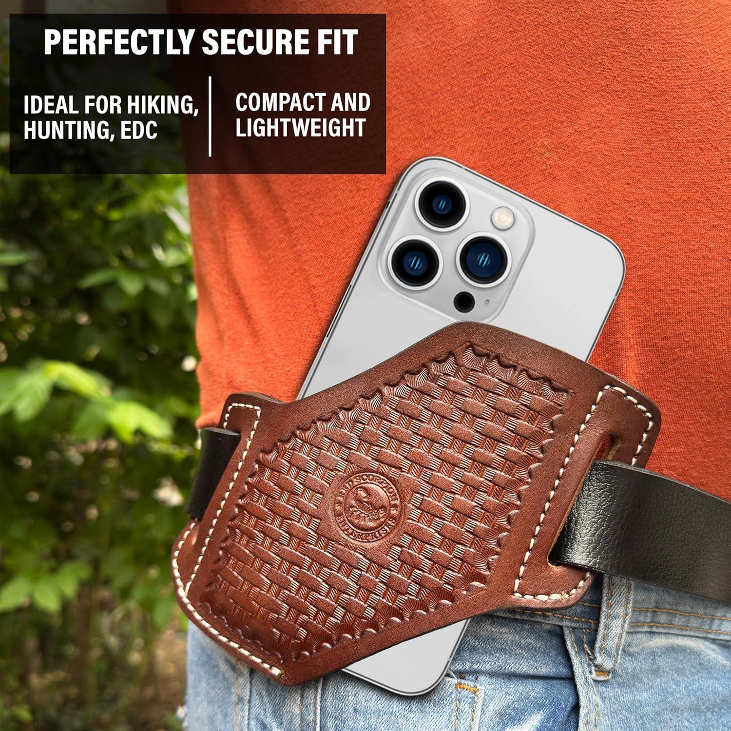 Funda de Teléfono de Cuero Genuino Red Scorpion - Universal