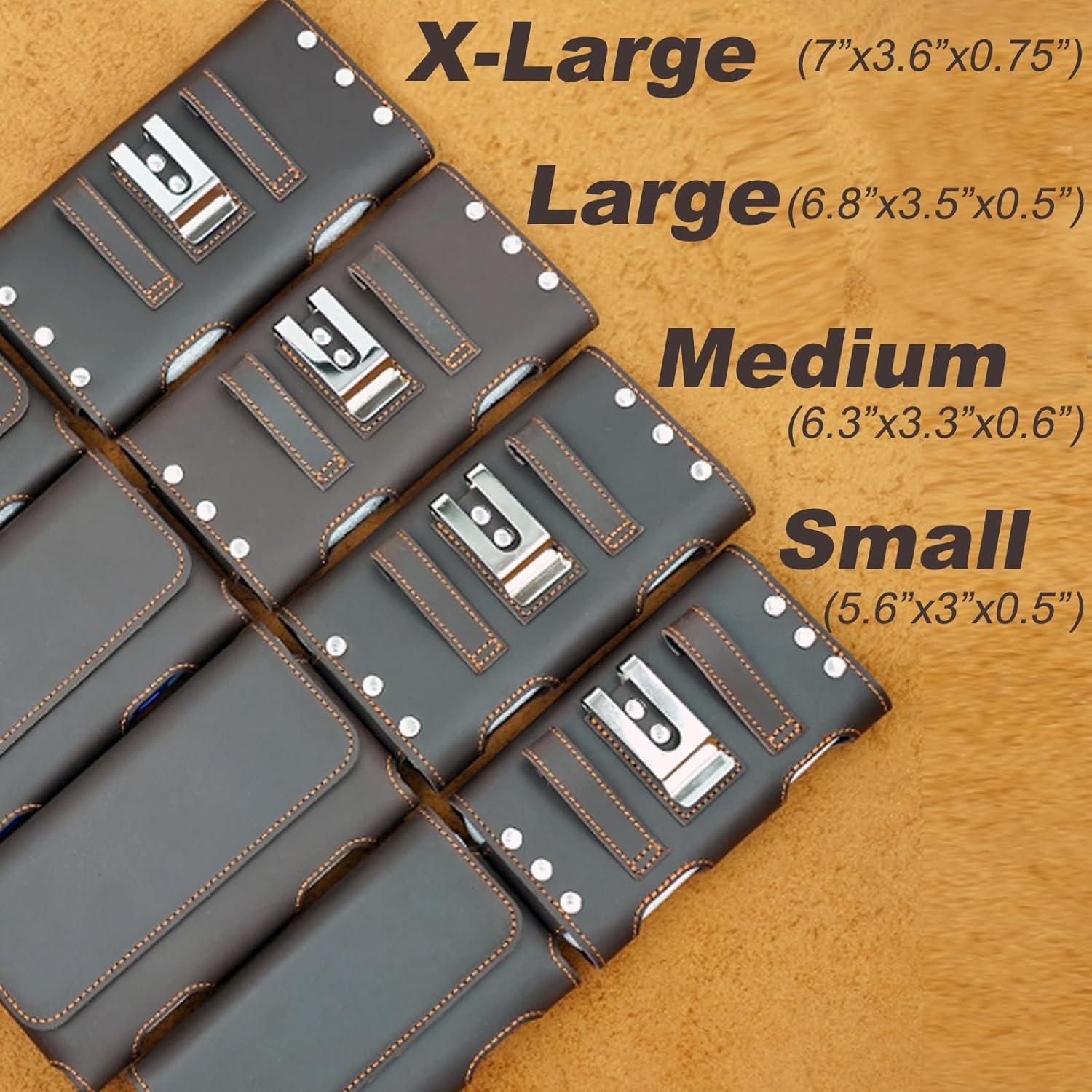 Funda de Cuero Genuino BECPLT para iPhone y Galaxy - Marrón