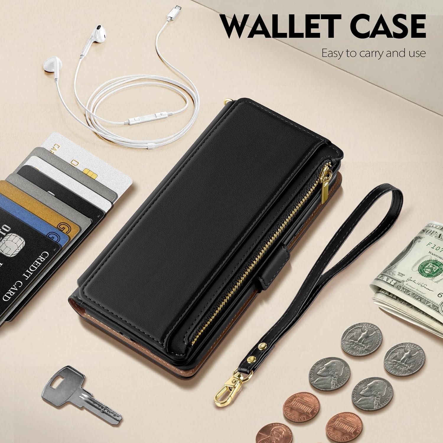 Funda de Cartera Antsturdy para iPhone 17 Pro - Cuero PU Negro