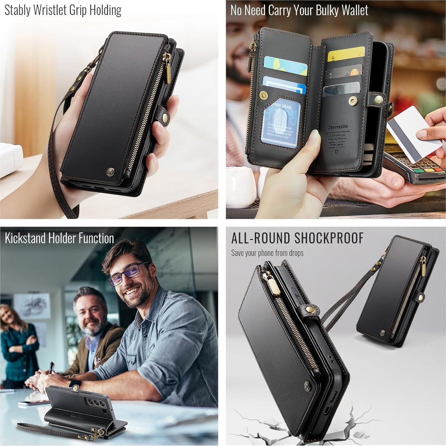 Funda Cartera Defencase para Samsung Galaxy S22 5G - Negro