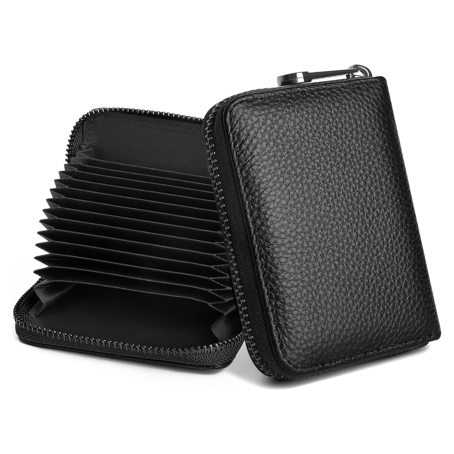 Cartera de Cuero Genuino Badiya para Tarjetas con Bloqueo RFID