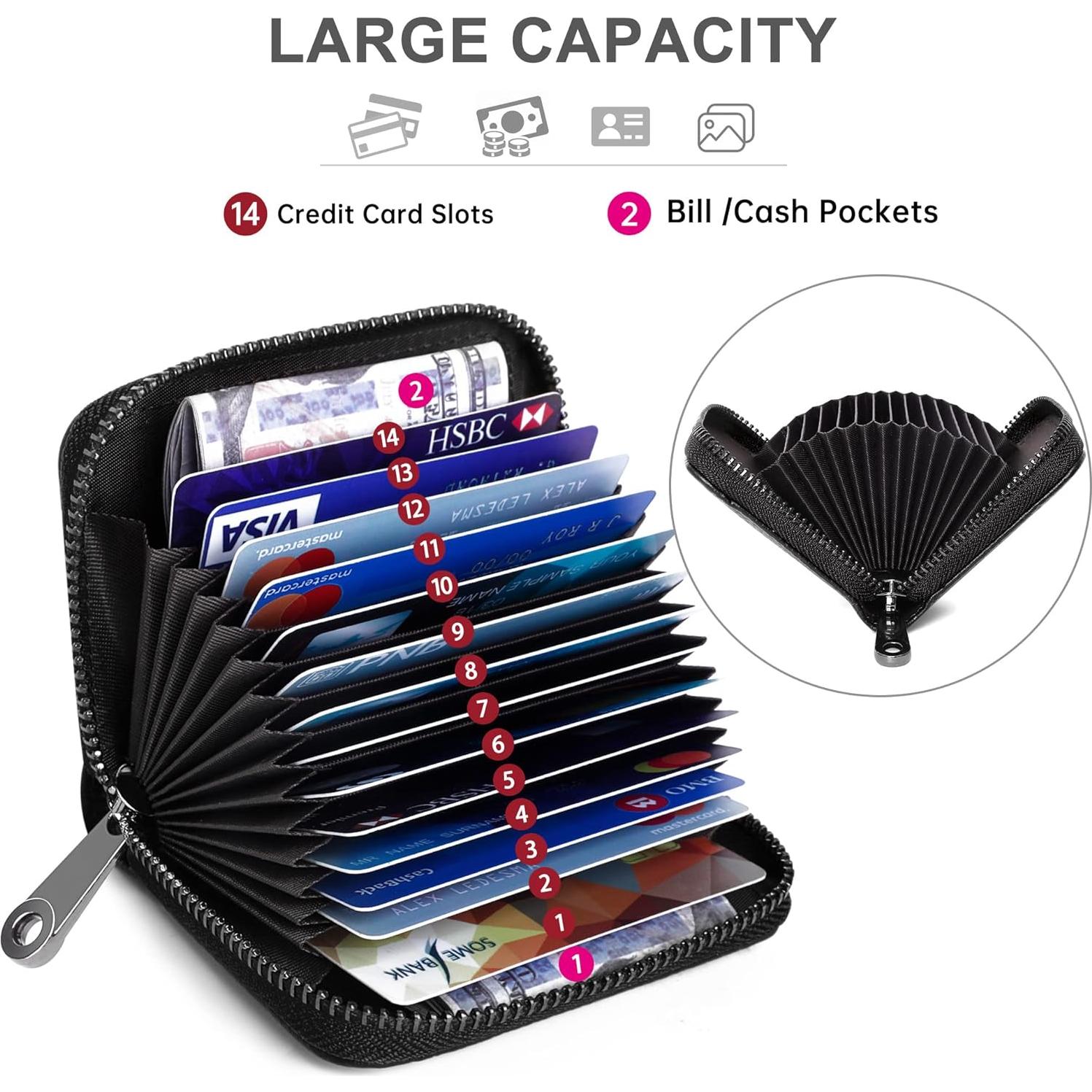 Cartera de Cuero Genuino Badiya para Tarjetas con Bloqueo RFID