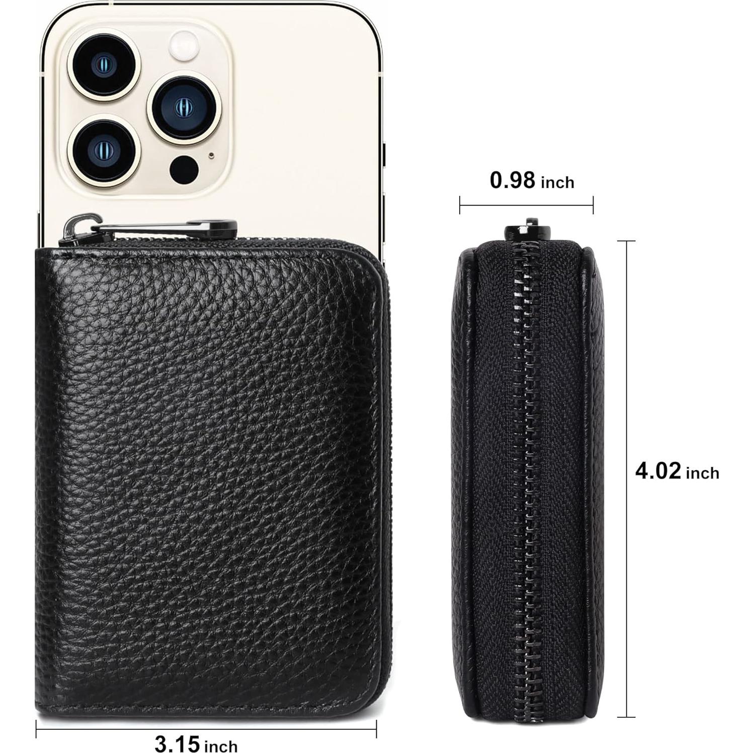 Cartera de Cuero Genuino Badiya para Tarjetas con Bloqueo RFID