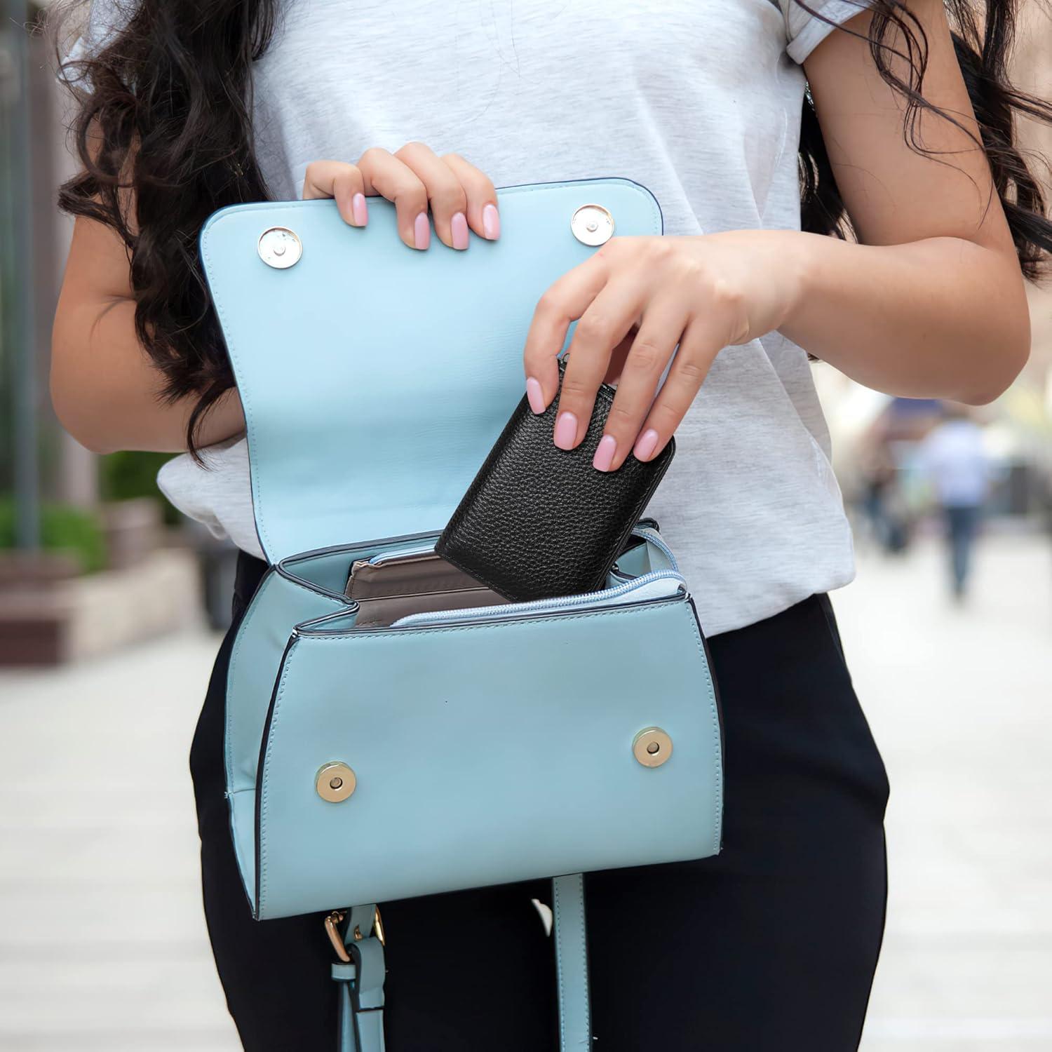 Cartera de Cuero Genuino Badiya para Tarjetas con Bloqueo RFID