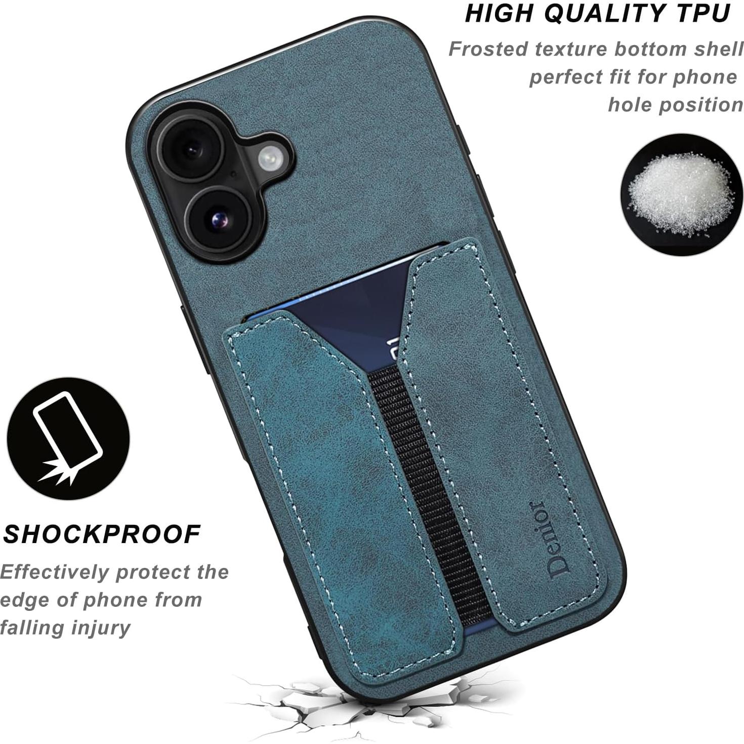 Funda de Cartera Kowauri para iPhone 17, Azul, Ultra Delgada