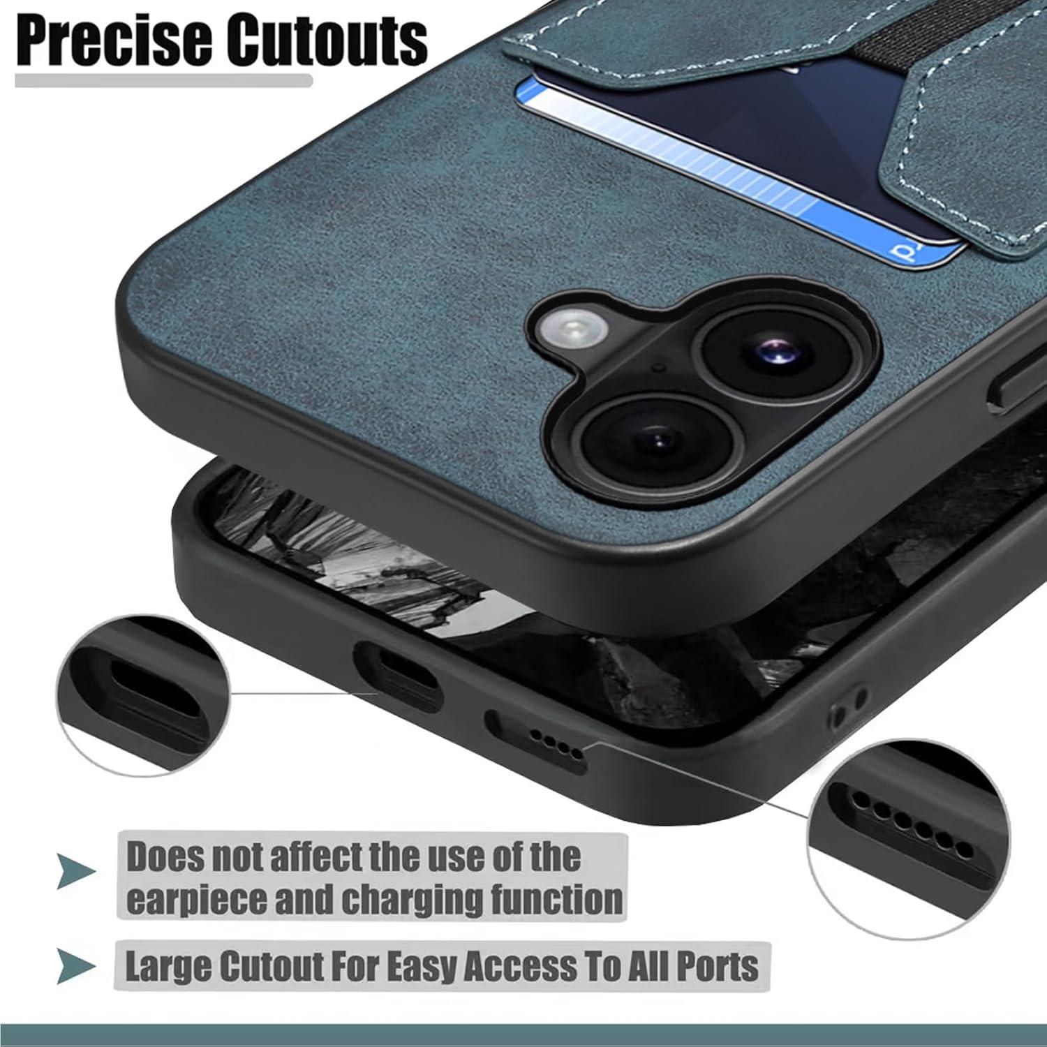 Funda de Cartera Kowauri para iPhone 17, Azul, Ultra Delgada