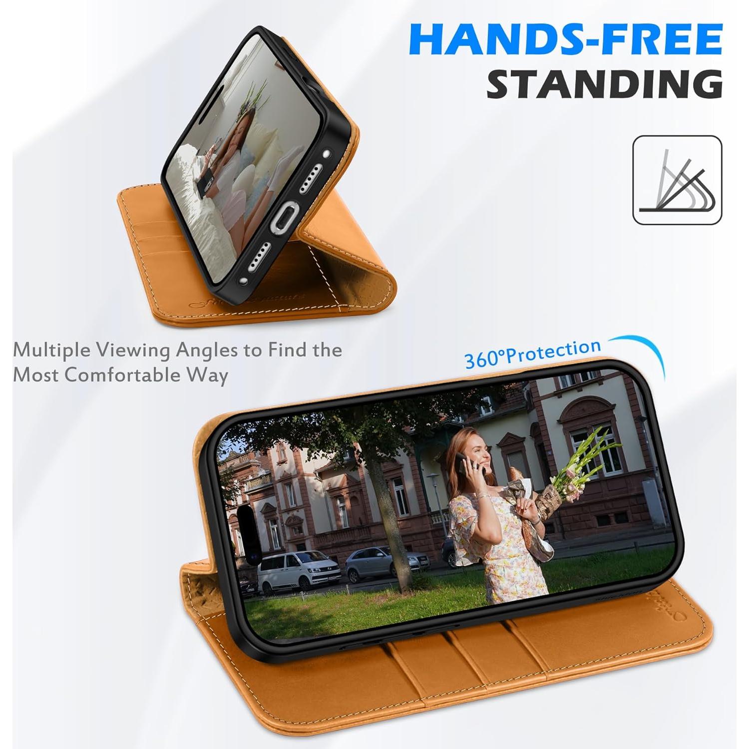 Funda Cartera SHIELDON para iPhone 17 Pro 6.3" Cuero Genuino