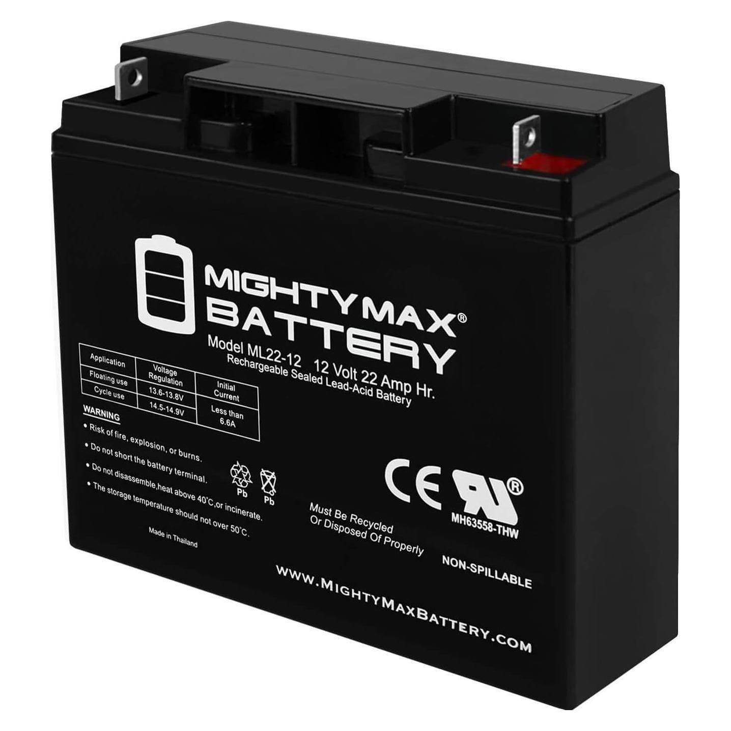 Batería recargable SLA AGM Mighty Max ML22-12 12V 22Ah