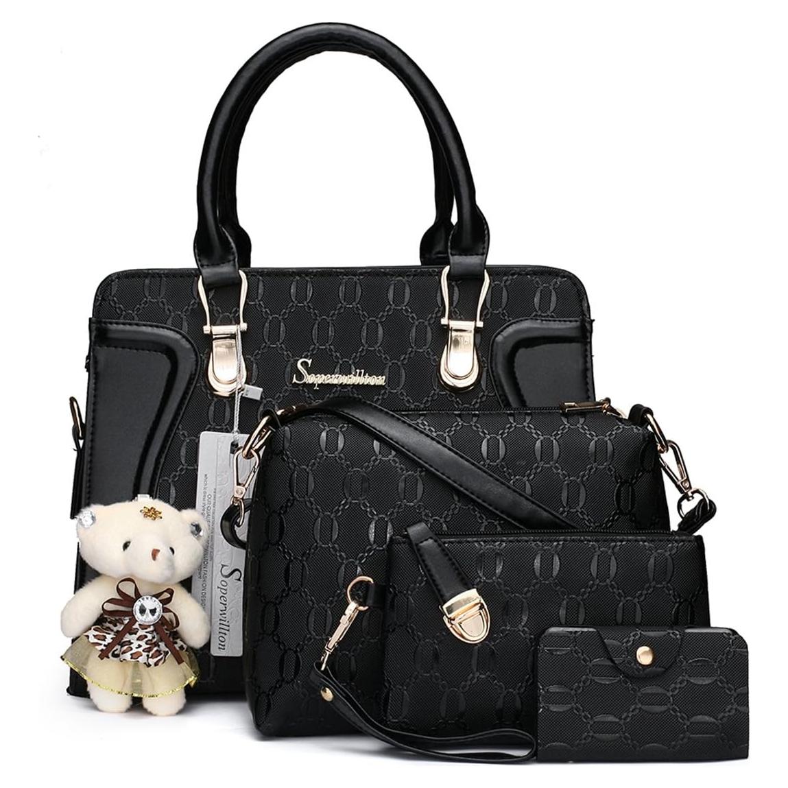 Conjunto de 4 Bolsos de Moda para Mujeres - Negro