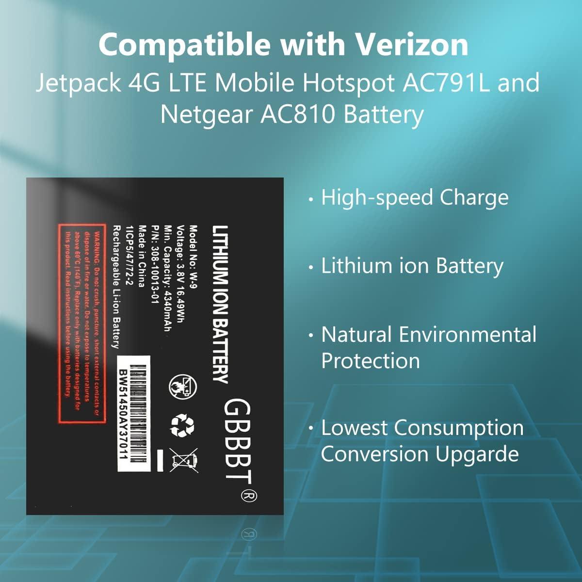 Batería W-9 4340mAh Li-ion para Verizon Jetpack AC791L