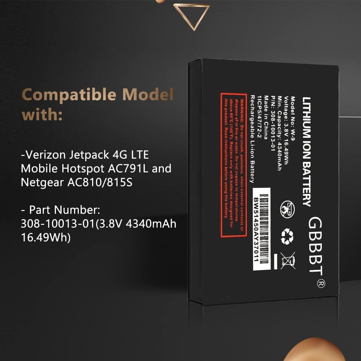 Batería W-9 4340mAh Li-ion para Verizon Jetpack AC791L