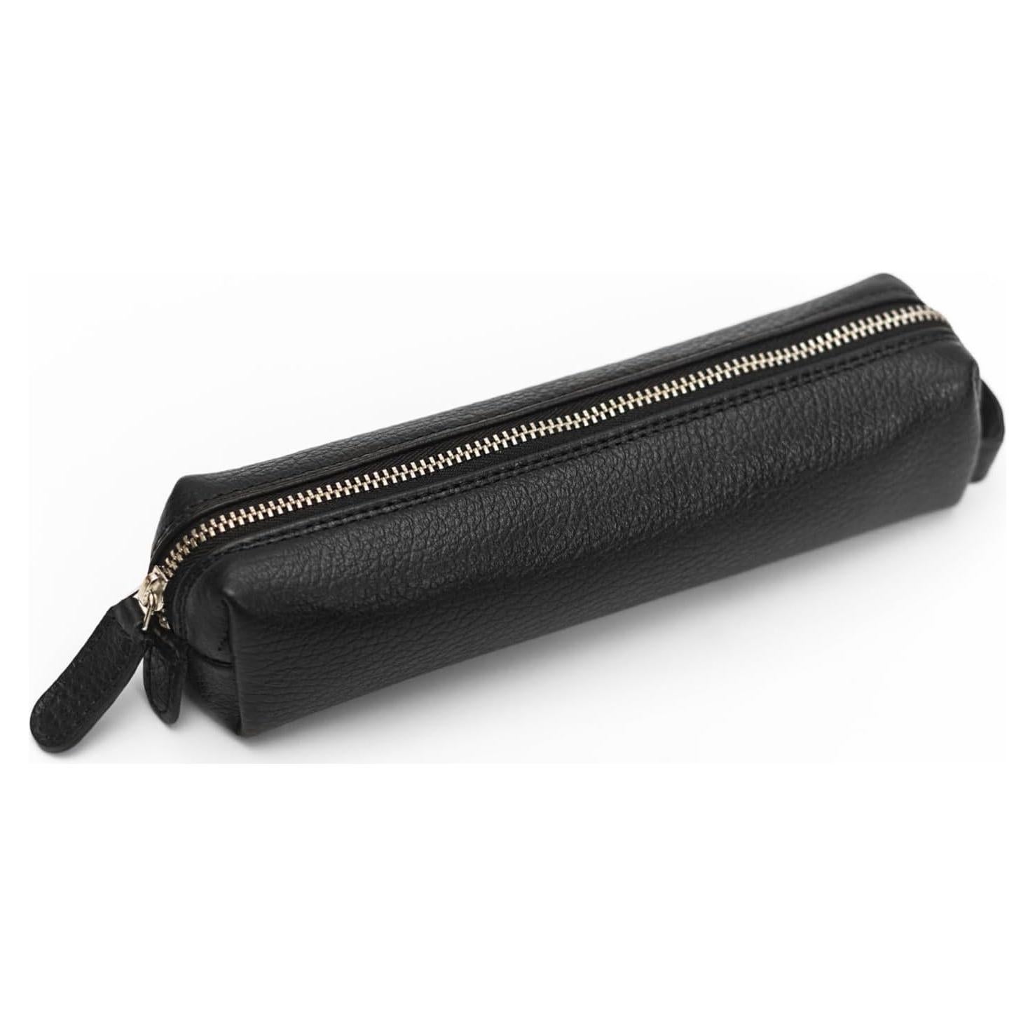 Estuche de Cuero Graneado Maruse - Negro - Hecho a Mano en Italia