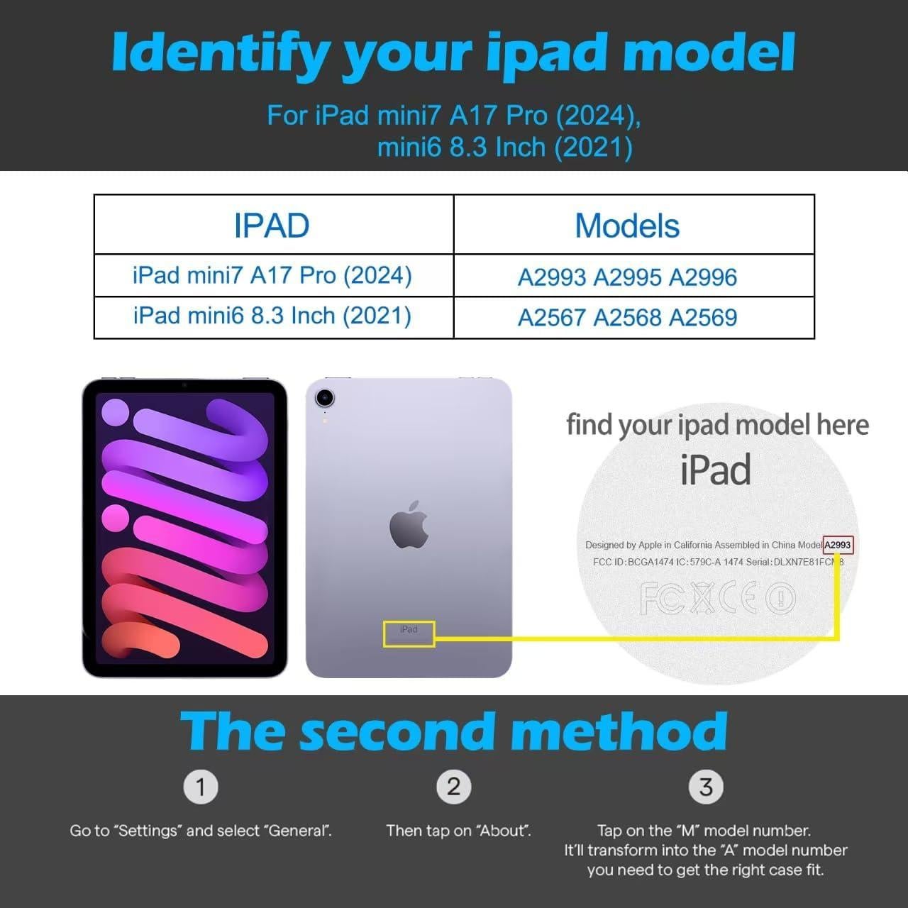 Funda de Cuero Genuino Gexmil para iPad Mini 7 y 6 - Marrón