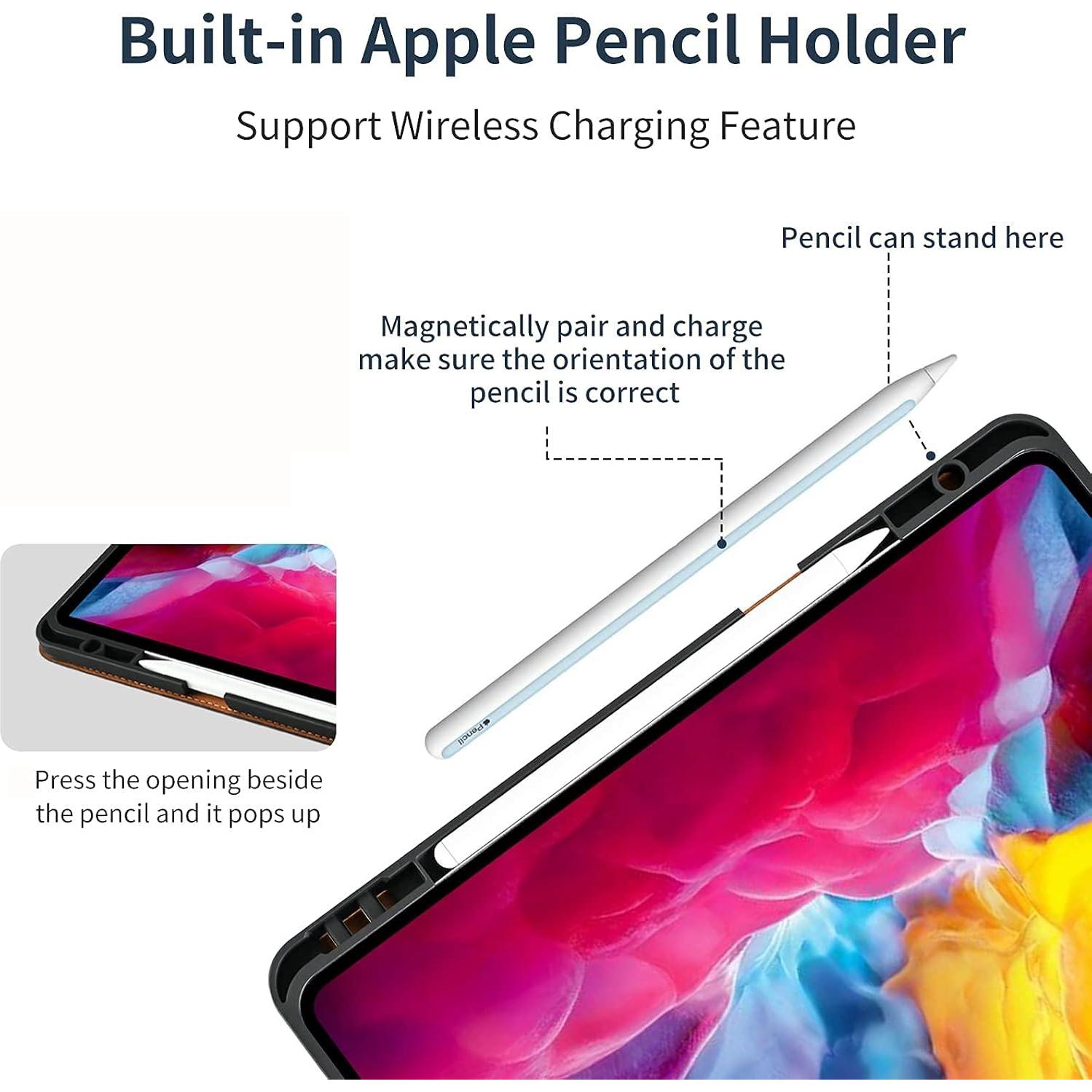 Funda de Cuero Genuino Gexmil para iPad Mini 7 y 6 - Marrón