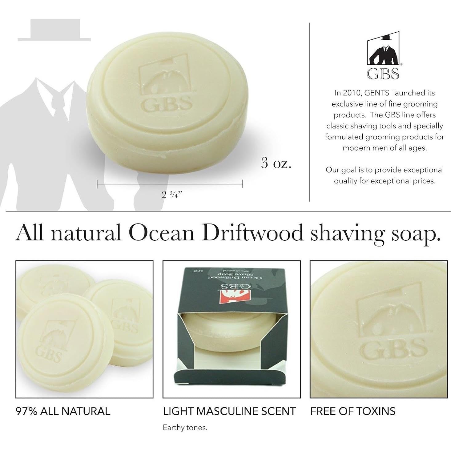 Kit de Afeitado Húmedo G.B.S - Maquinilla Acero Inoxidable y Brocha