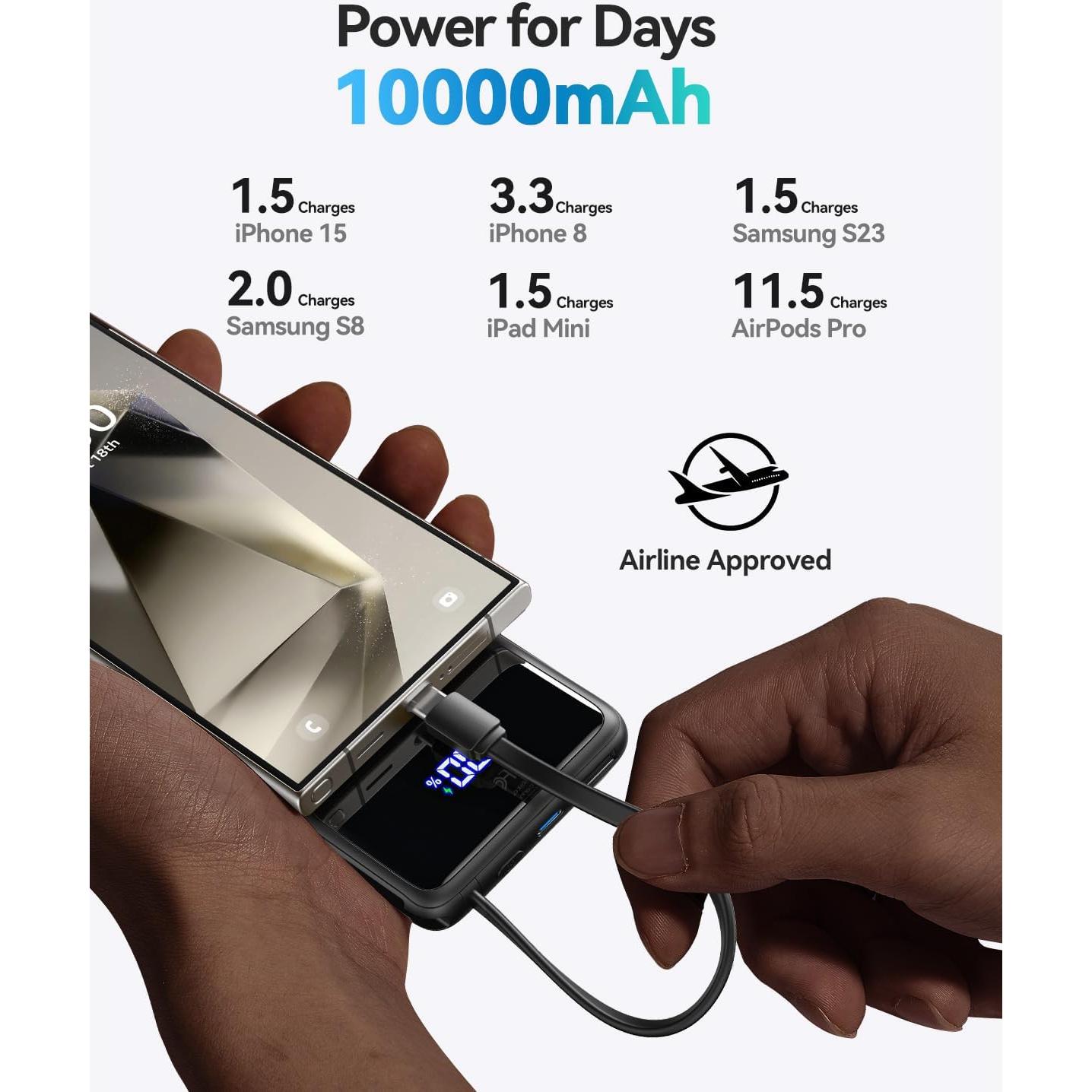 Cargador Portátil INIU 10000mAh USB-C Carga Rápida 20W