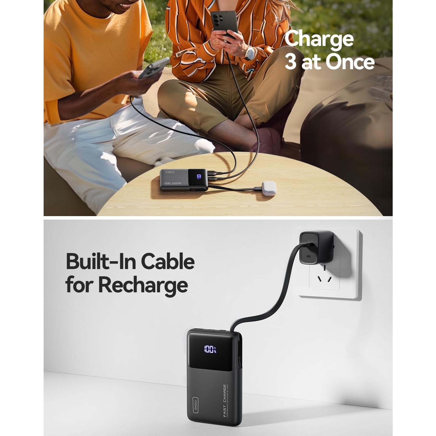 Cargador Portátil INIU 10000mAh USB-C Carga Rápida 20W