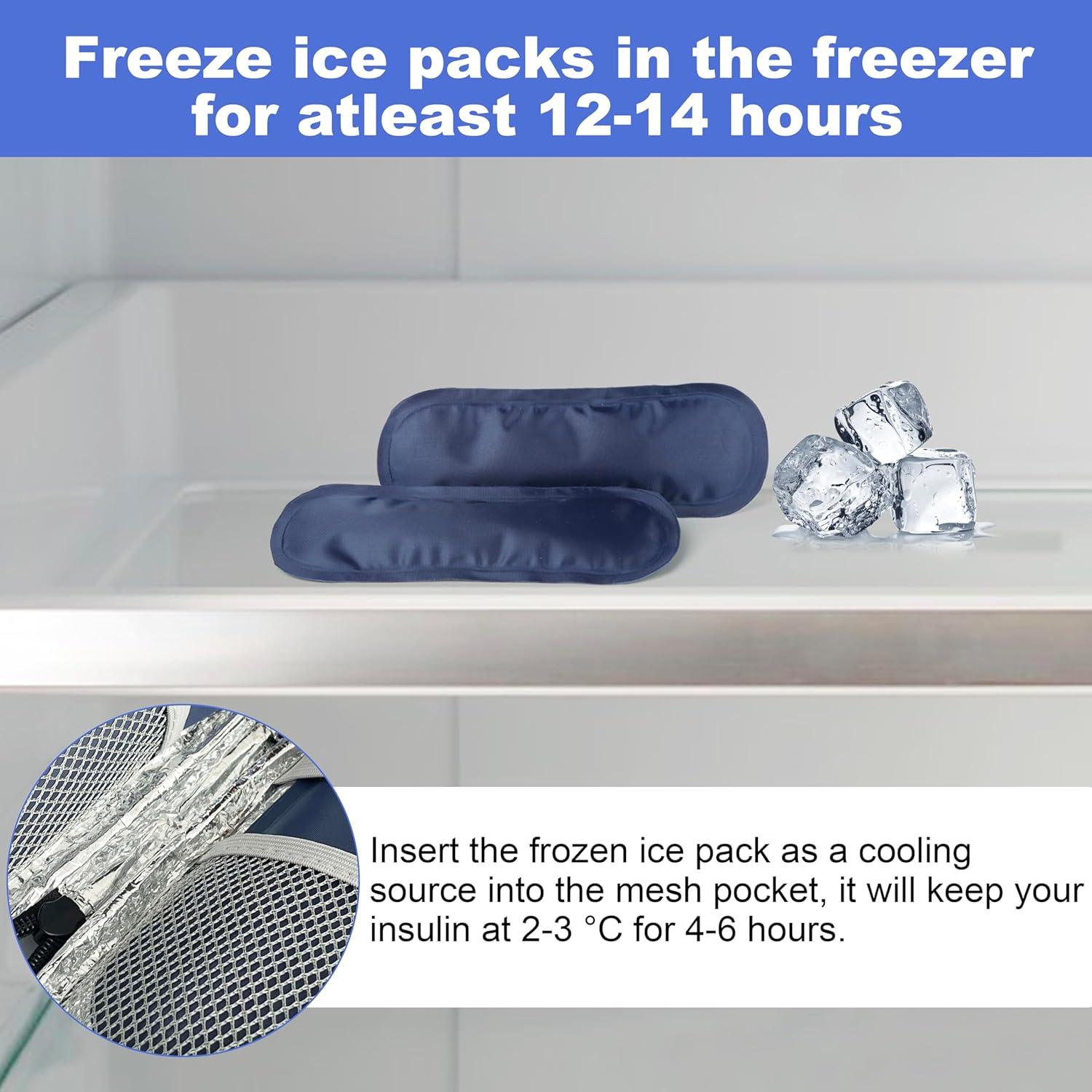 Estuche de viaje para insulina CDBXPRG negro con hielo TSA