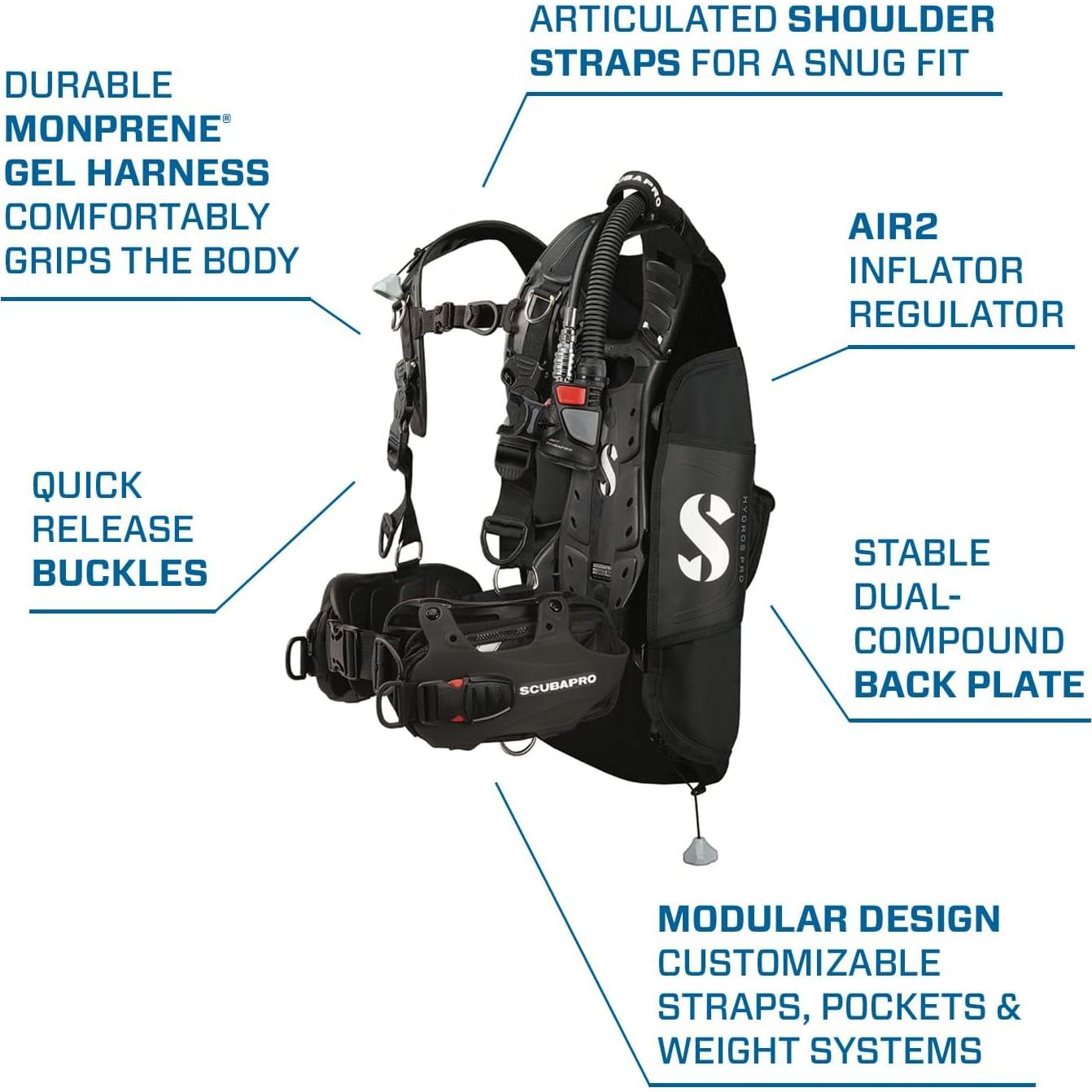 BCD Scubapro Hydros Pro w/ 5ta Gen. Air2 Verde Ejercito
