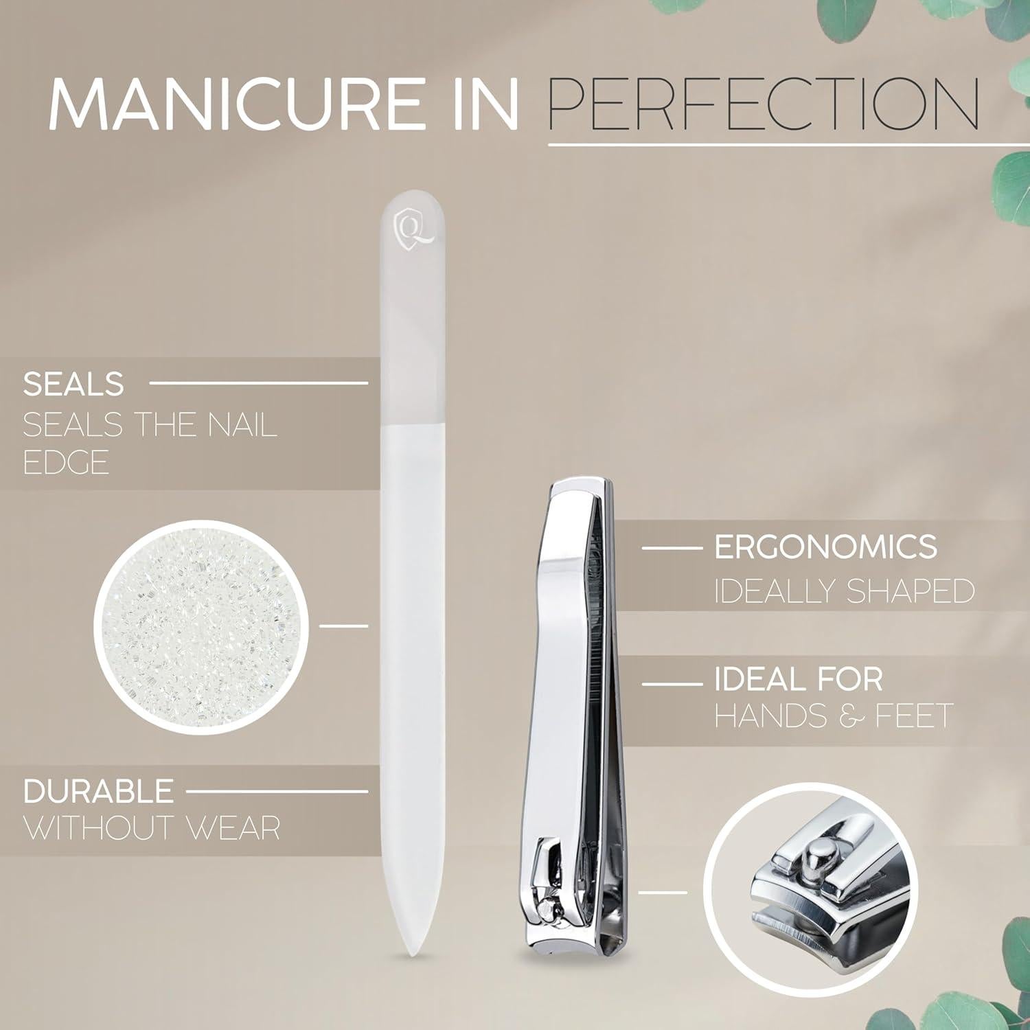 Juego de Manicura Profesional MarQus 12 Piezas Estuche Cuero