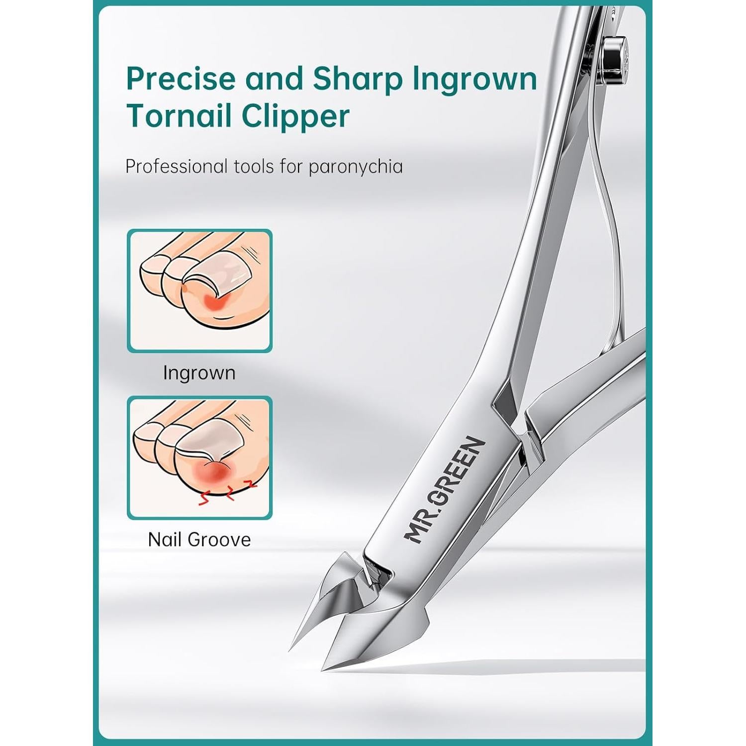 Set de Manicura y Pedicura 9-en-1 MR.GREEN Acero Inoxidable