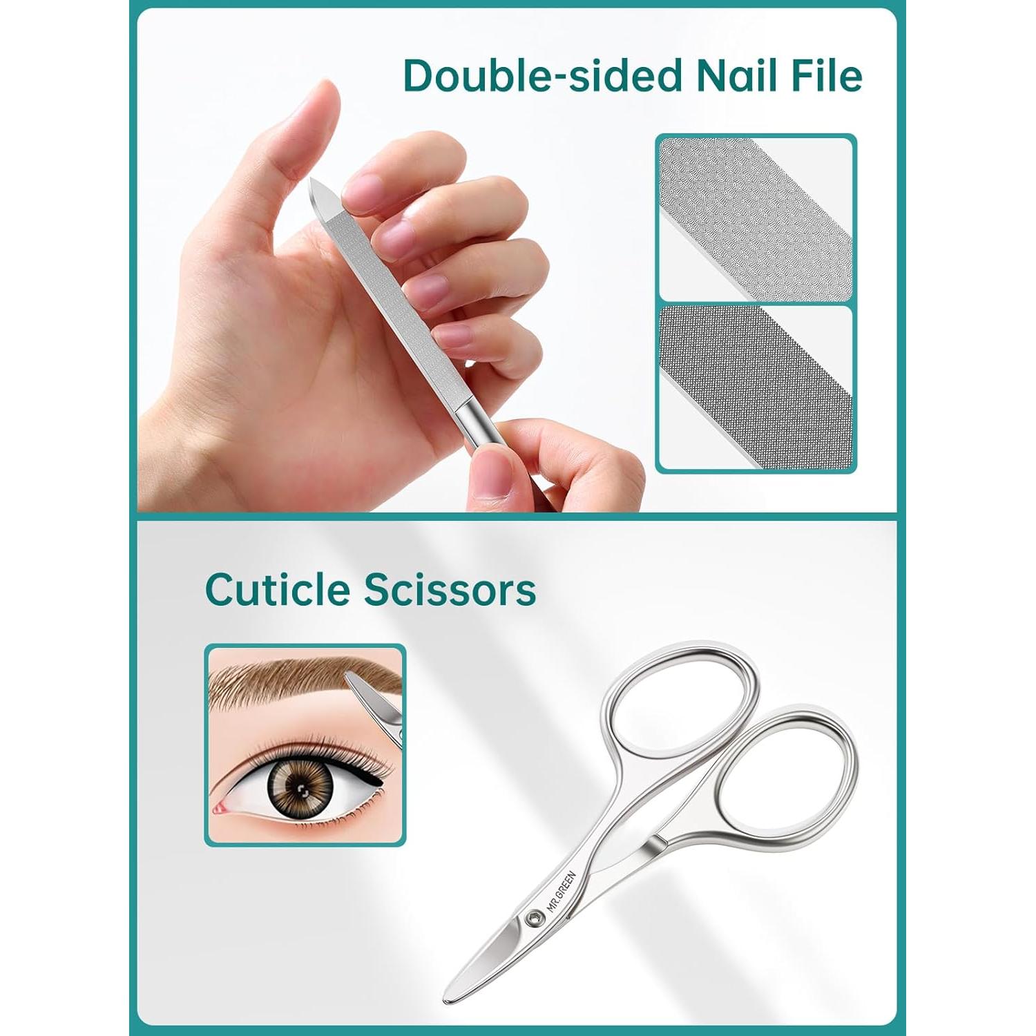 Set de Manicura y Pedicura 9-en-1 MR.GREEN Acero Inoxidable