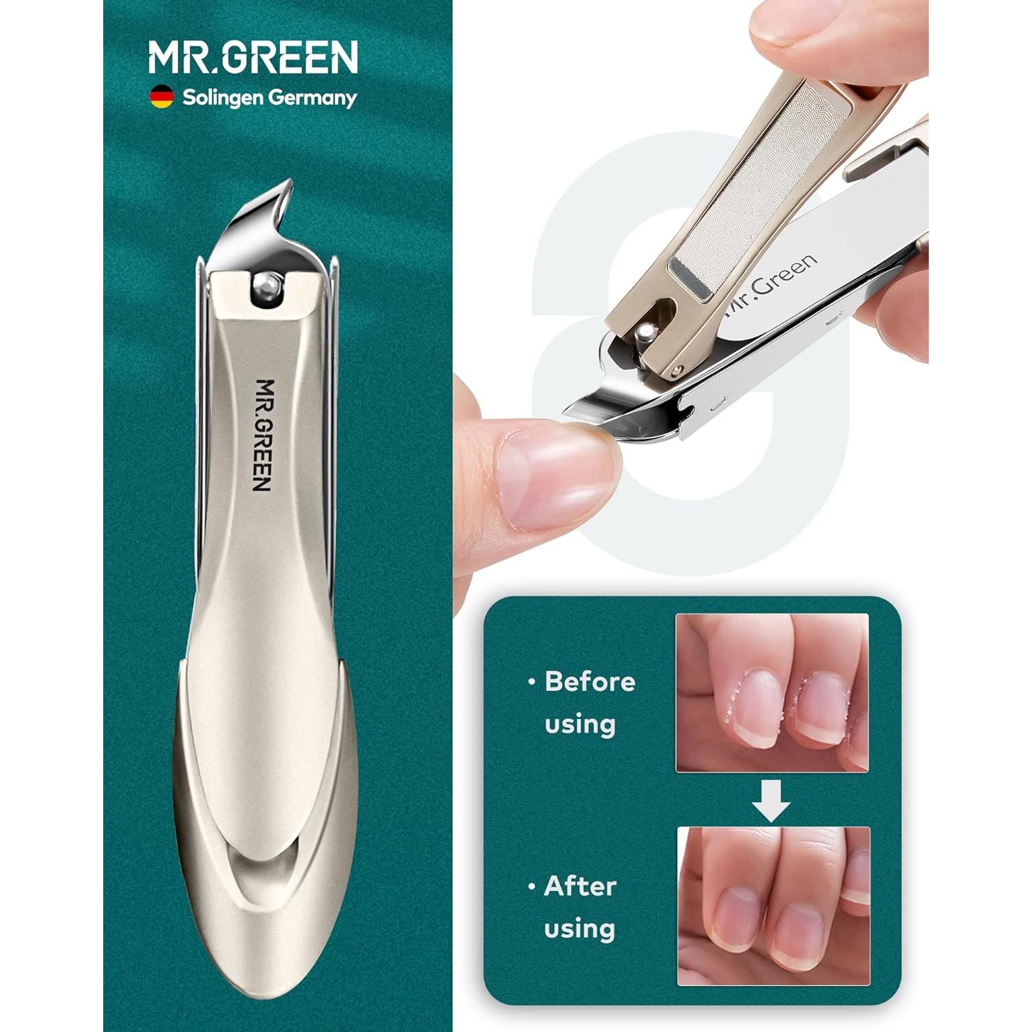 Juego de Manicura 9 Piezas MR.GREEN Acero Inoxidable Portátil