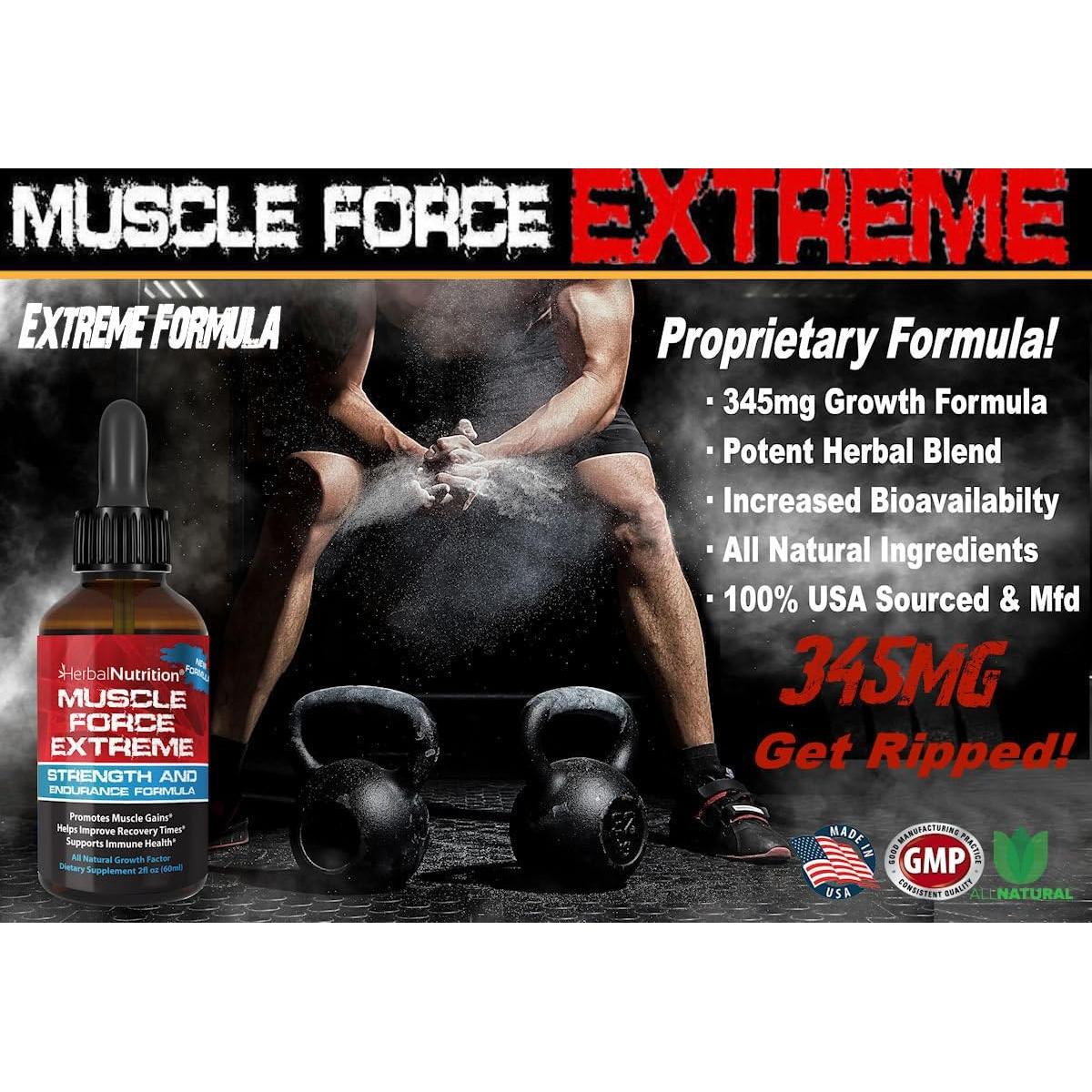 Paquete de 2 Botellas Muscle Force Extreme 345mg Suplemento