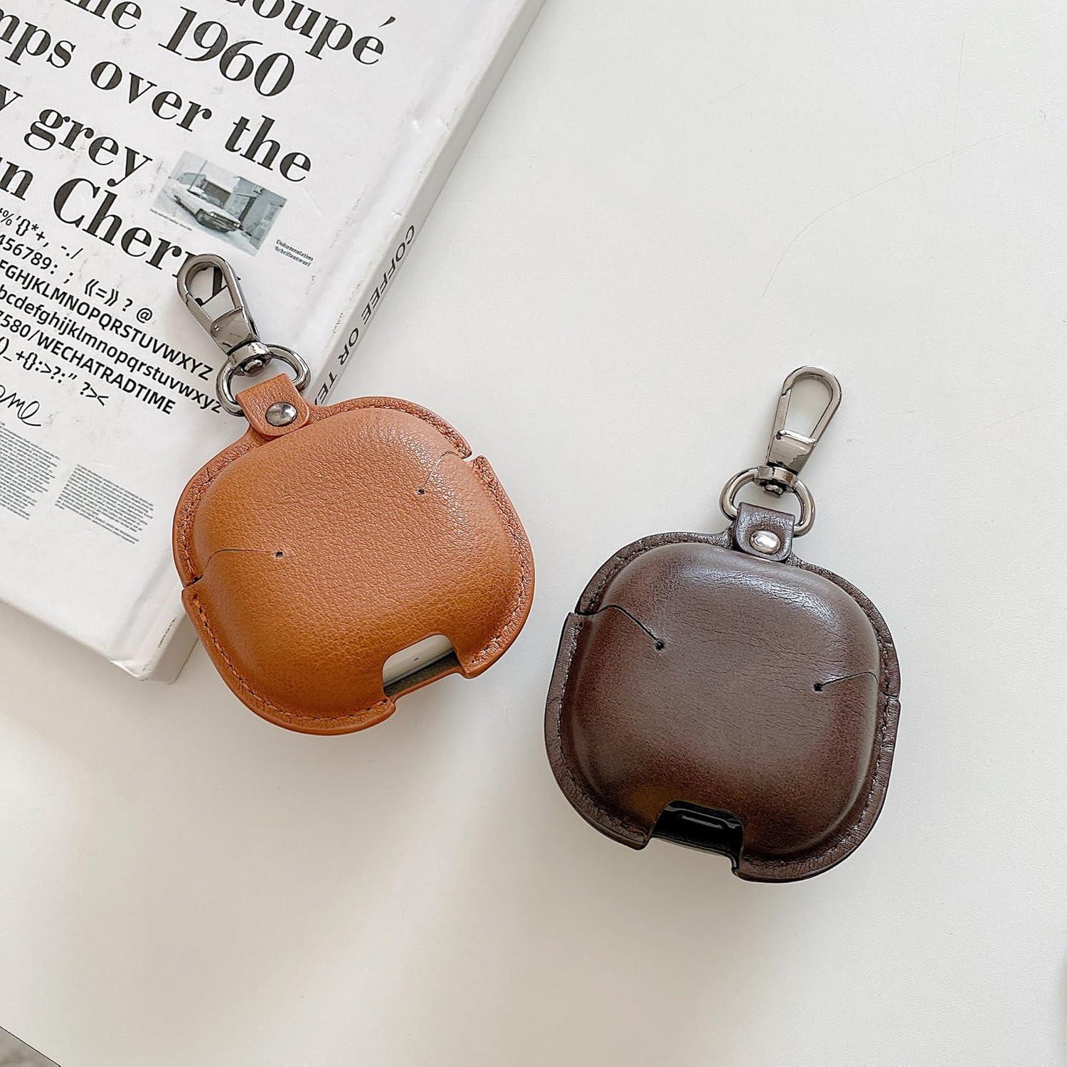 Funda de Cuero YQGF para Galaxy Buds 2 Pro/2/Pro/Live - Café