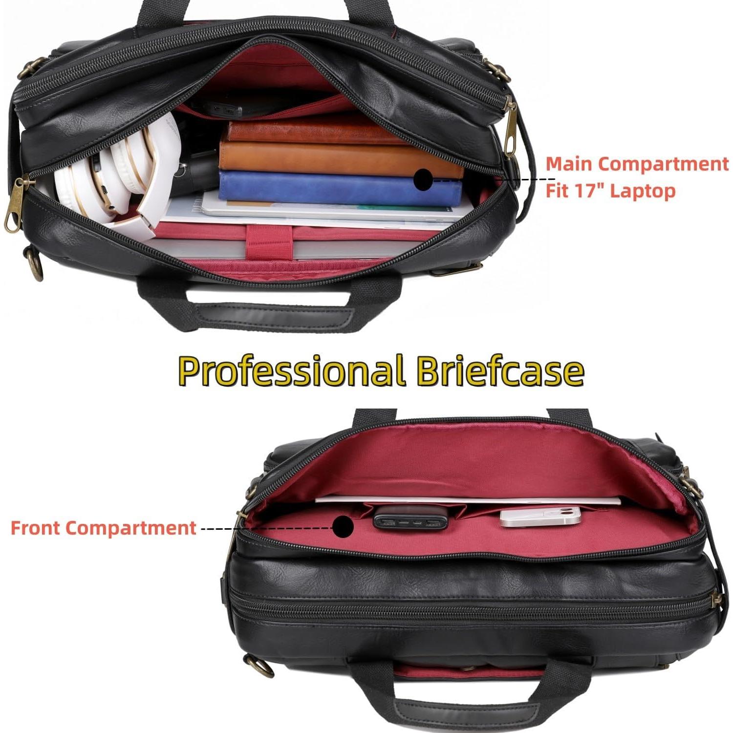 Maletín Híbrido de Cuero Vegano HB-22 para Laptop 17"