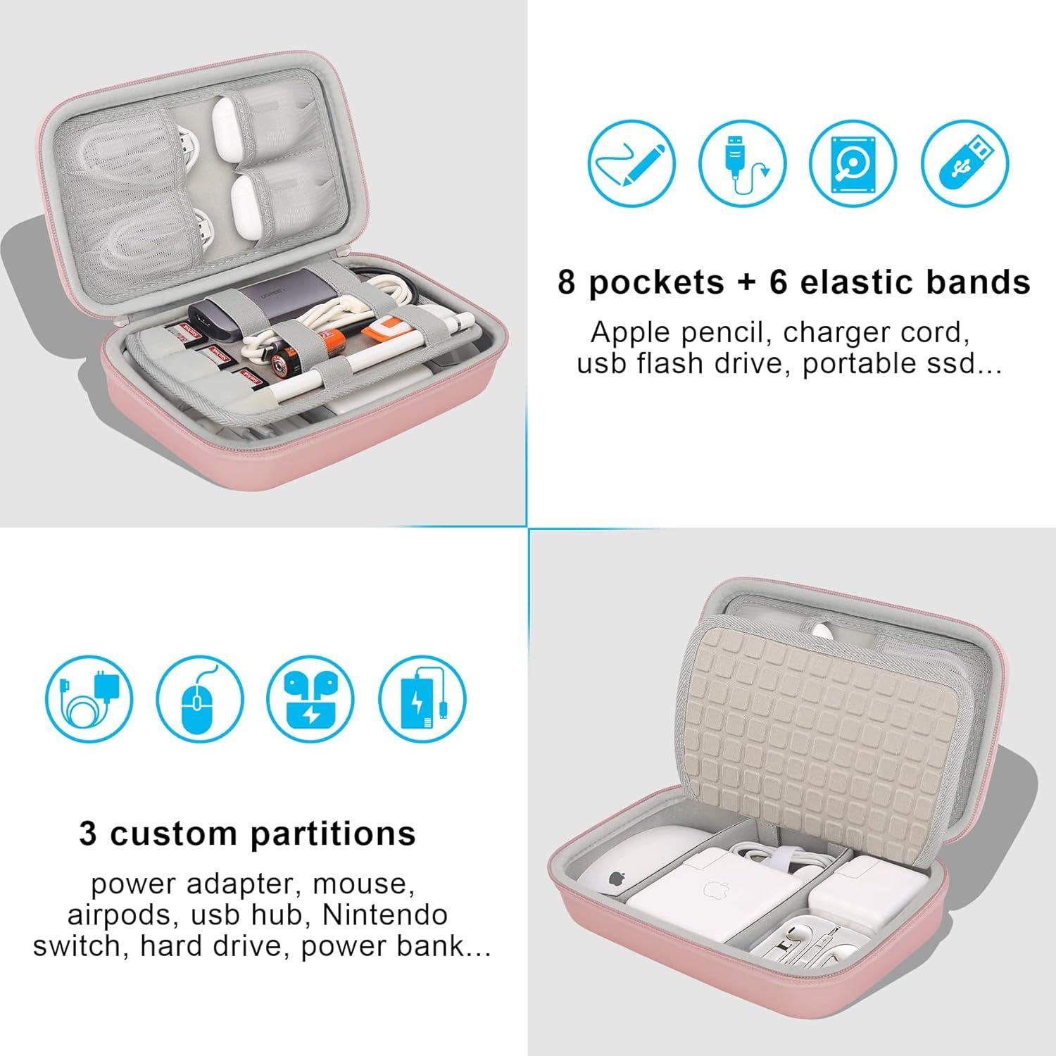 Organizador de Cables de Viaje Elonbo Rosa Dorado 23.4x15cm